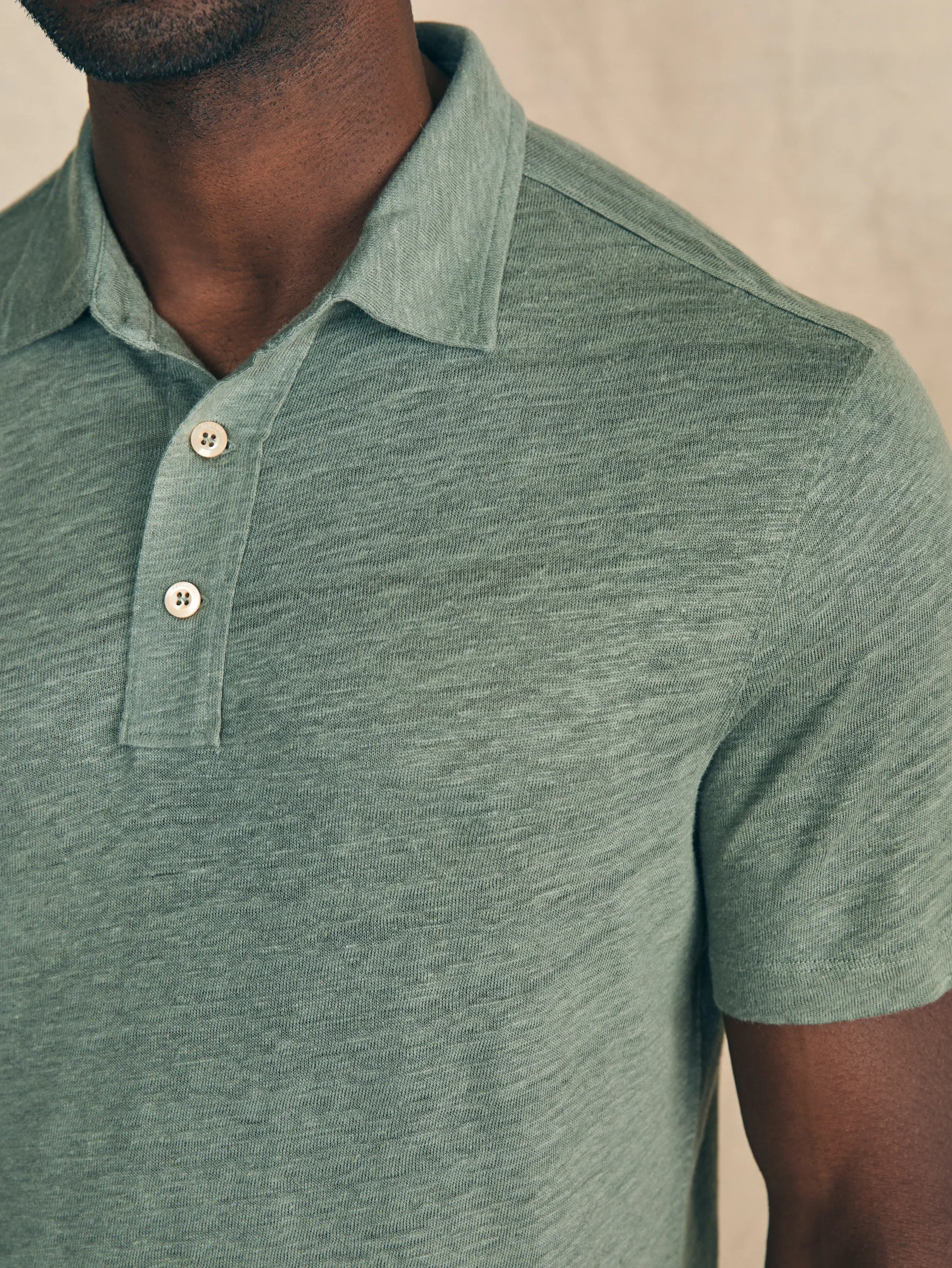 Faherty Brand Polo Shirts*Short-Sleeve Linen Polo -