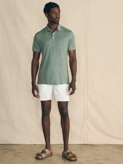Faherty Brand Polo Shirts*Short-Sleeve Linen Polo -