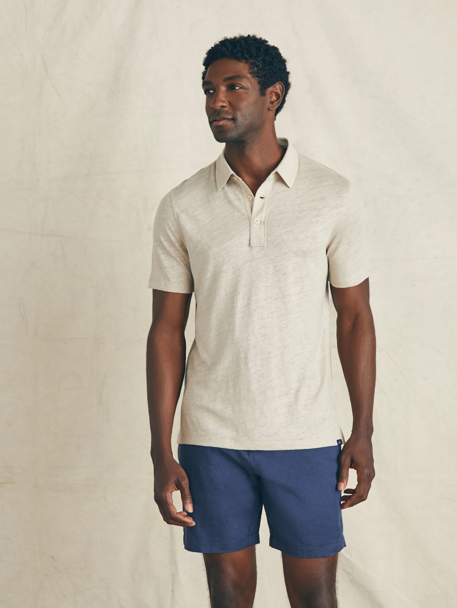Faherty Brand Polo Shirts*Short-Sleeve Linen Polo -