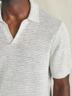 Faherty Brand Sweaters*Short-Sleeve Linen Sweater Polo -