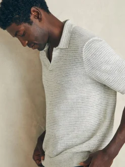 Faherty Brand Sweaters*Short-Sleeve Linen Sweater Polo -