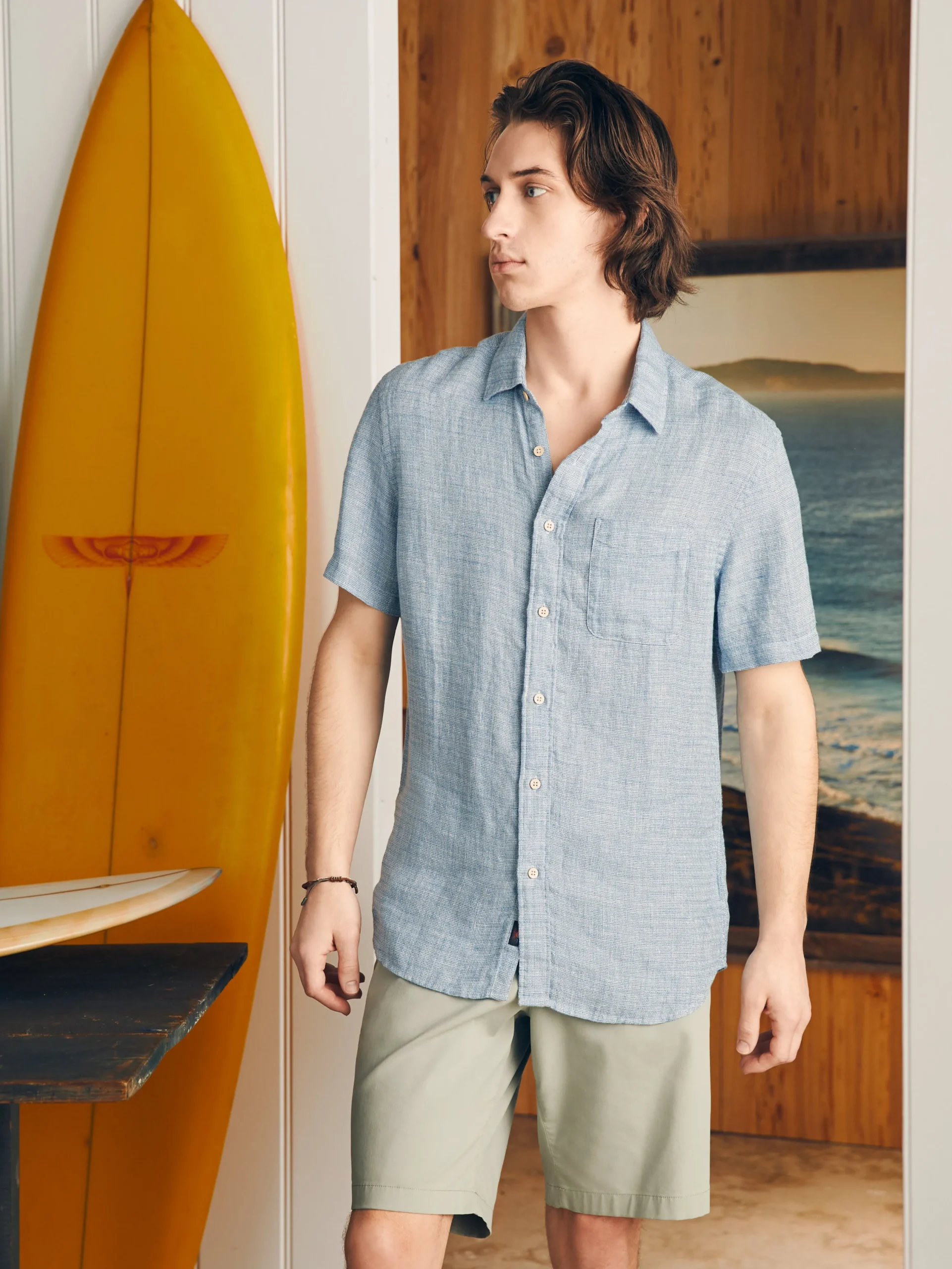 Faherty Brand Shirts*Short-Sleeve Palma Linen Shirt -