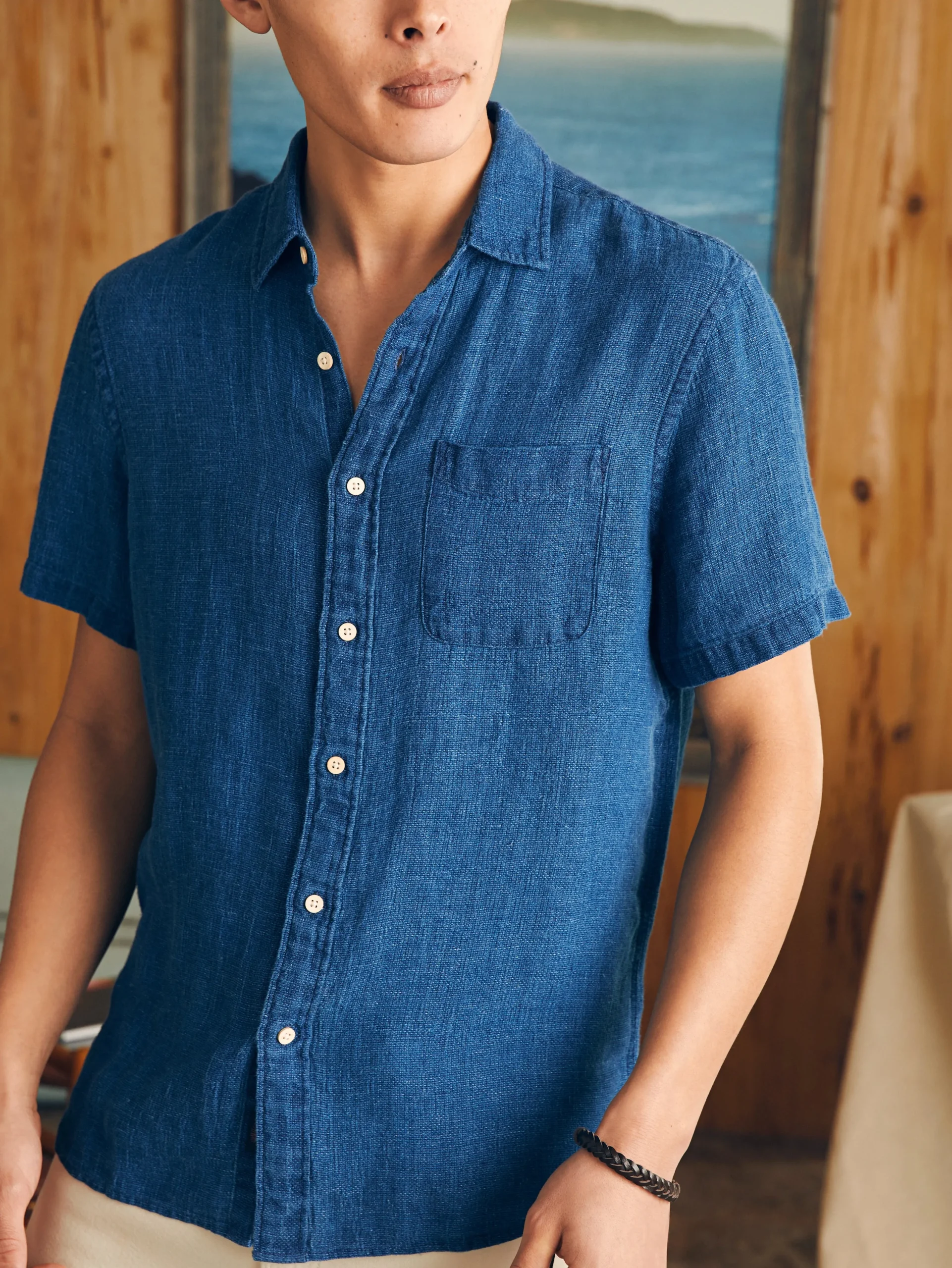 Faherty Brand Shirts*Short-Sleeve Palma Linen Shirt -