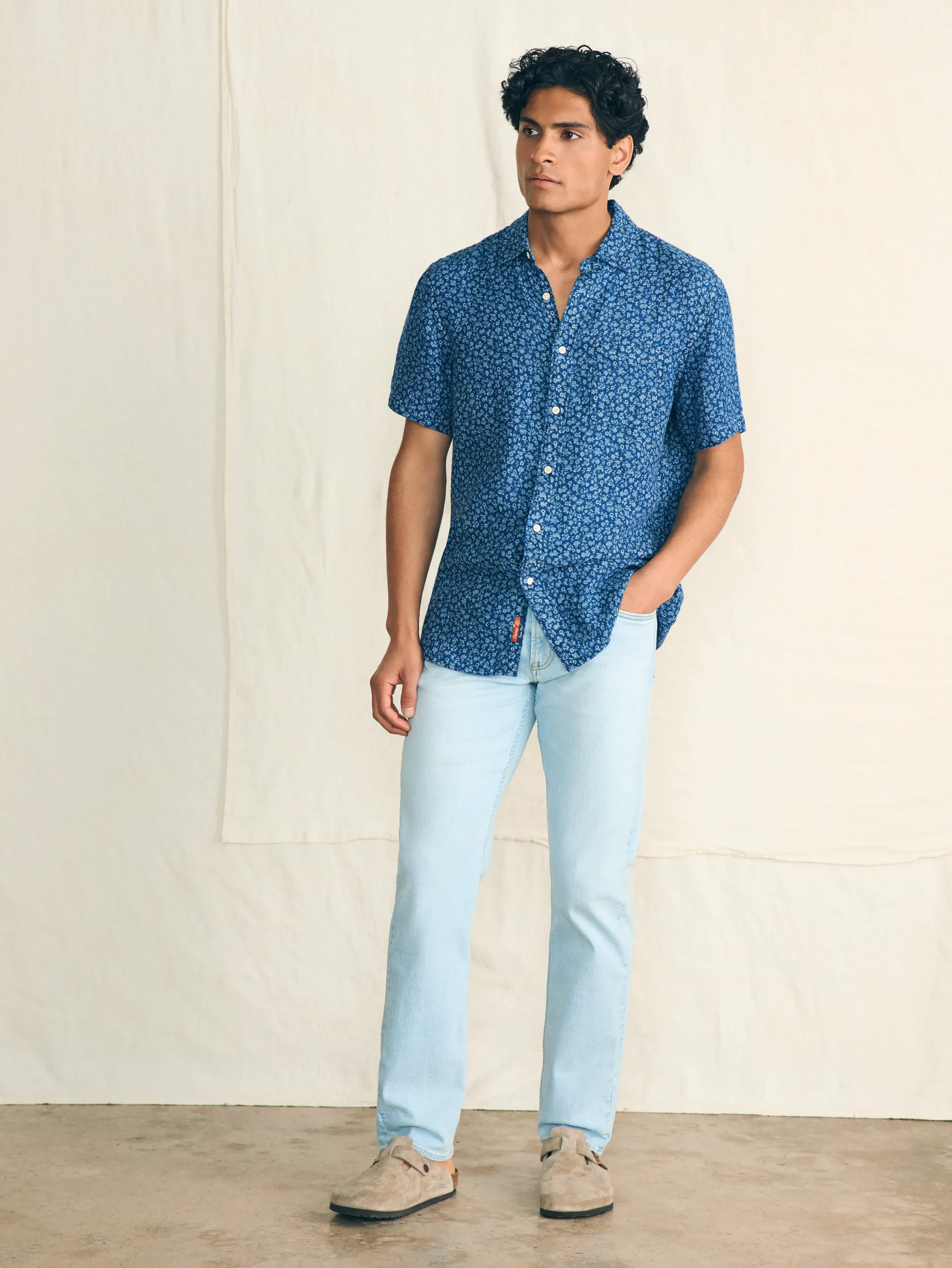 Faherty Brand Shirts*Short-Sleeve Palma Linen Shirt -
