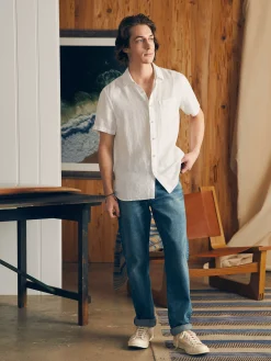 Faherty Brand Shirts*Short-Sleeve Palma Linen Shirt (Tall) -