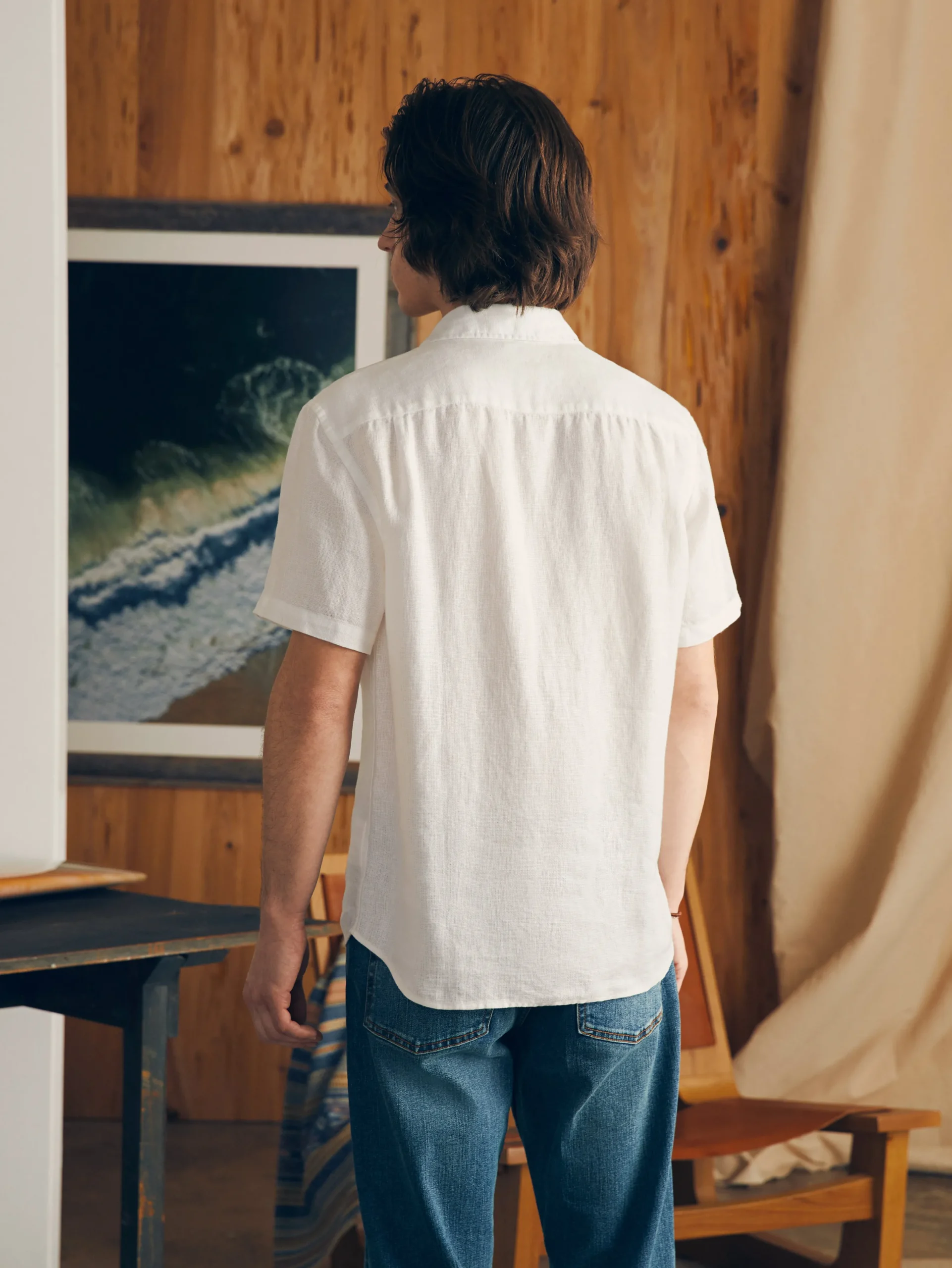 Faherty Brand Shirts*Short-Sleeve Palma Linen Shirt (Tall) -
