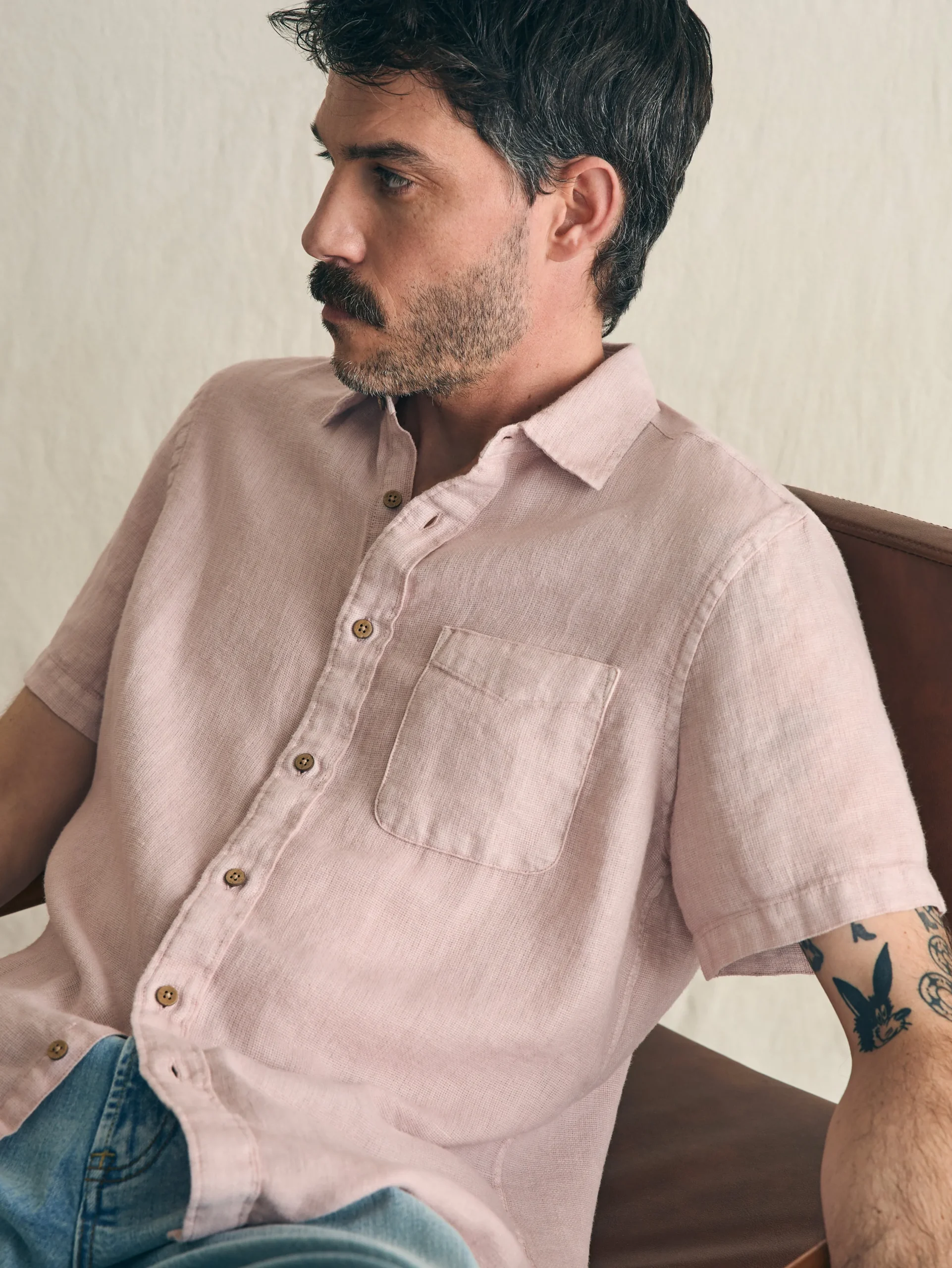 Faherty Brand Shirts*Short-Sleeve Palma Linen Shirt -