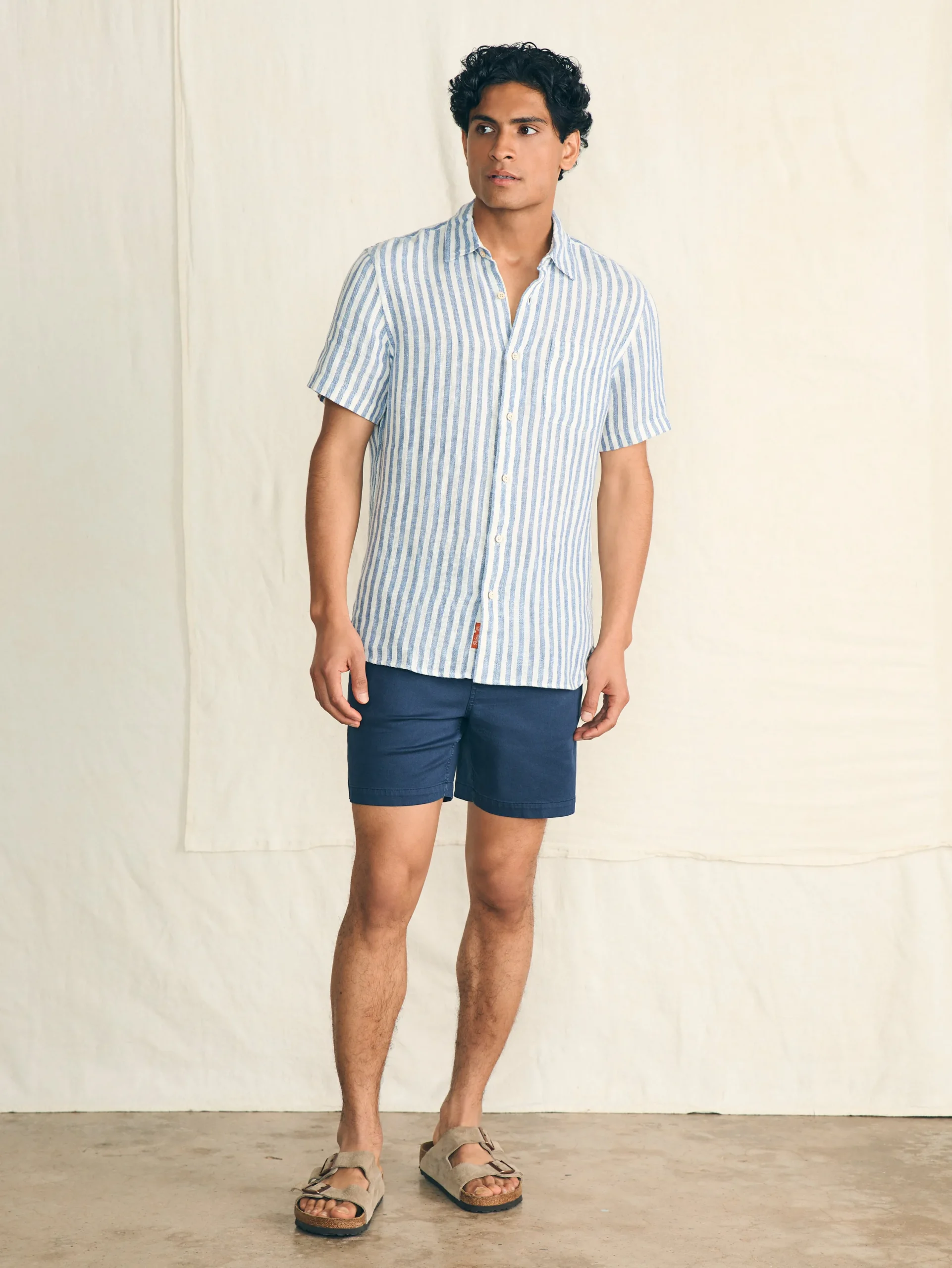Faherty Brand Shirts*Short-Sleeve Palma Linen Shirt -