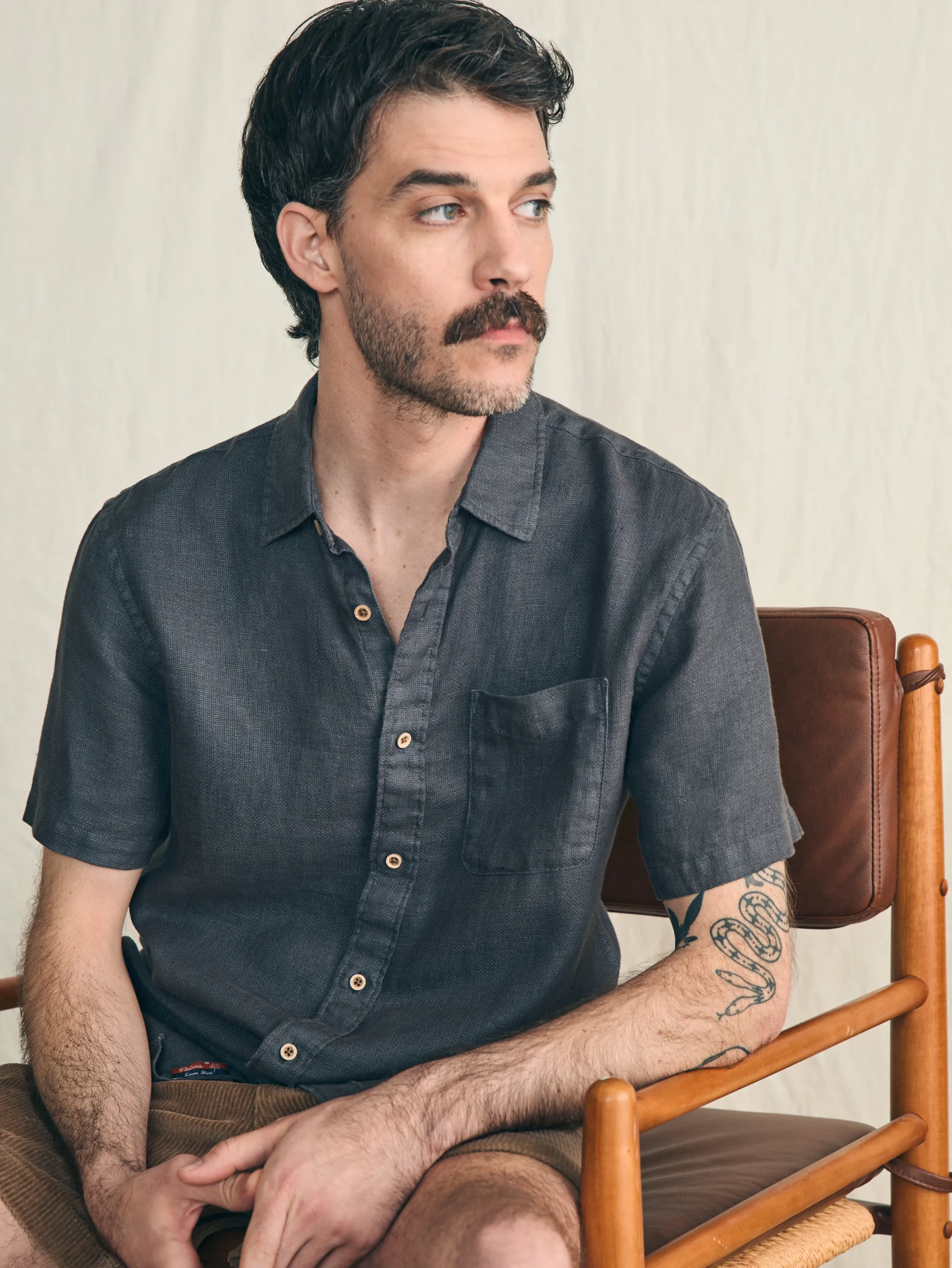 Faherty Brand Shirts*Short-Sleeve Palma Linen Shirt -