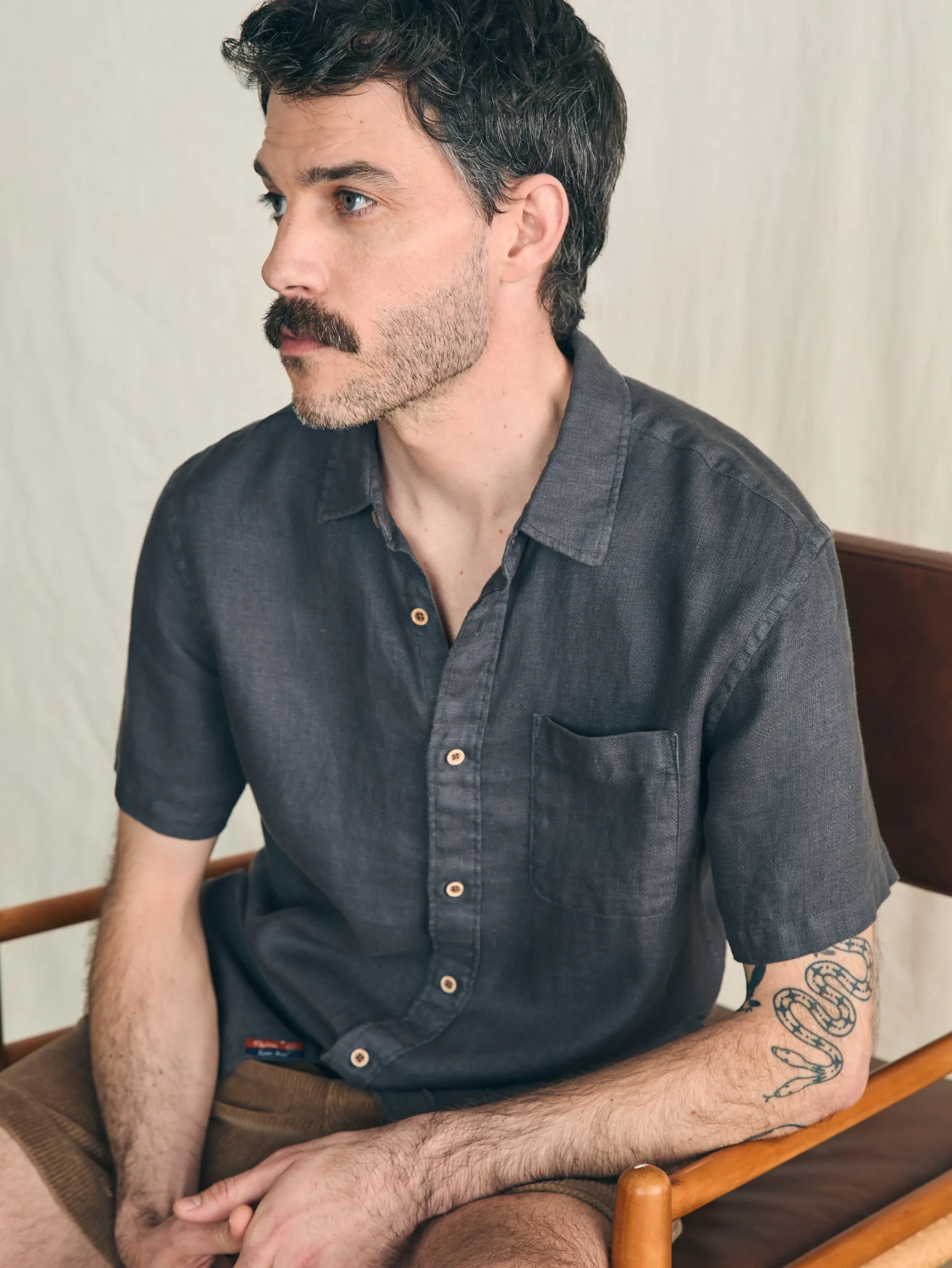 Faherty Brand Shirts*Short-Sleeve Palma Linen Shirt -