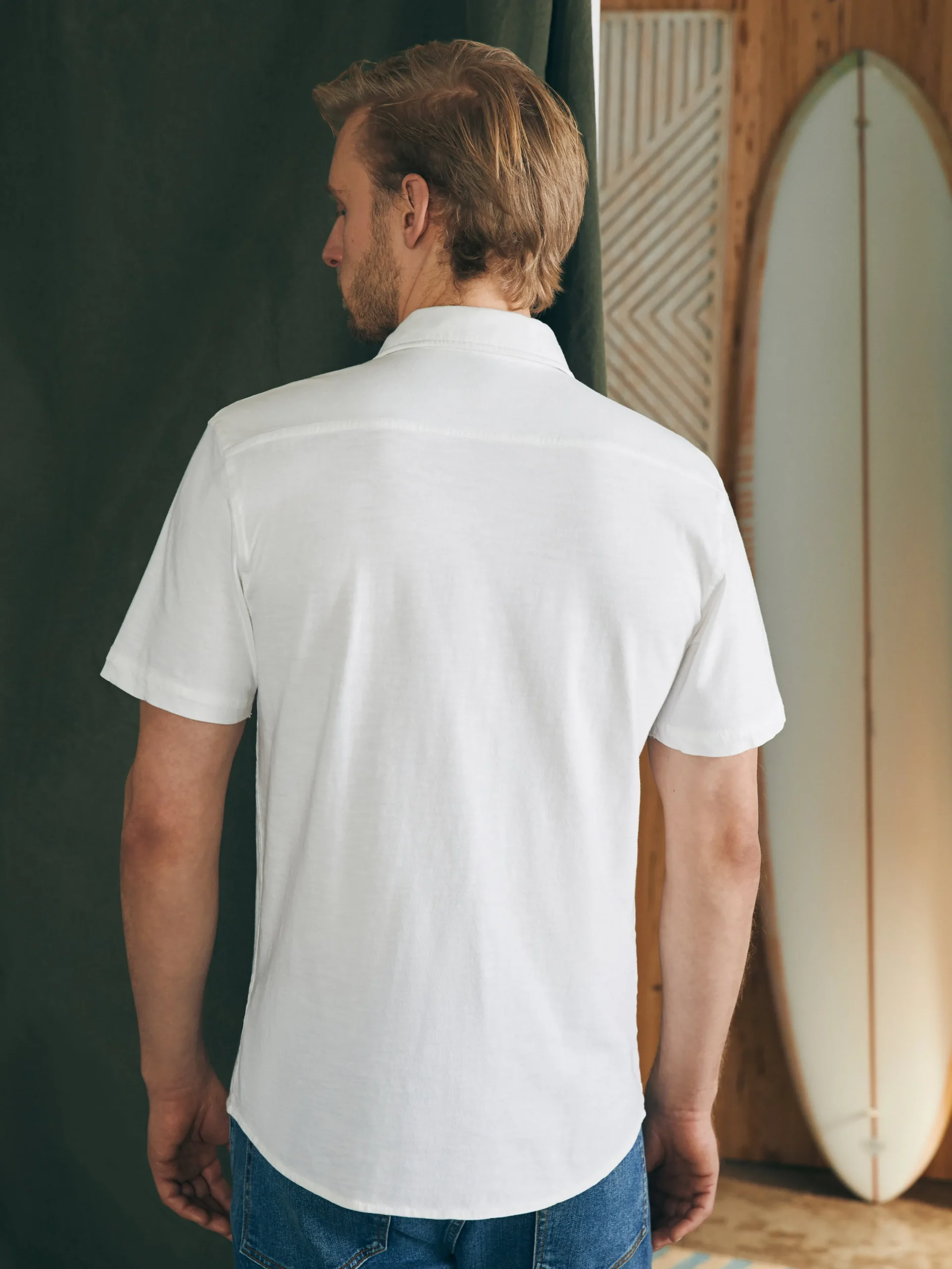 Faherty Brand Shirts*Short-Sleeve Sunwashed Knit Shirt (Single Pocket) (Tall) -