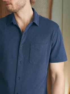 Faherty Brand Shirts*Short-Sleeve Sunwashed Knit Shirt (Single Pocket) -