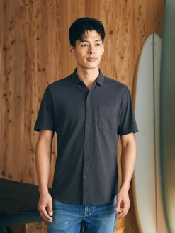 Faherty Brand Shirts*Short-Sleeve Sunwashed Knit Shirt (Single Pocket) -