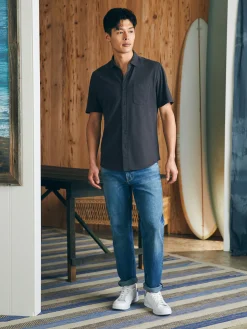 Faherty Brand Shirts*Short-Sleeve Sunwashed Knit Shirt (Single Pocket) -