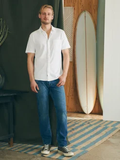 Faherty Brand Shirts*Short-Sleeve Sunwashed Knit Shirt (Single Pocket) -