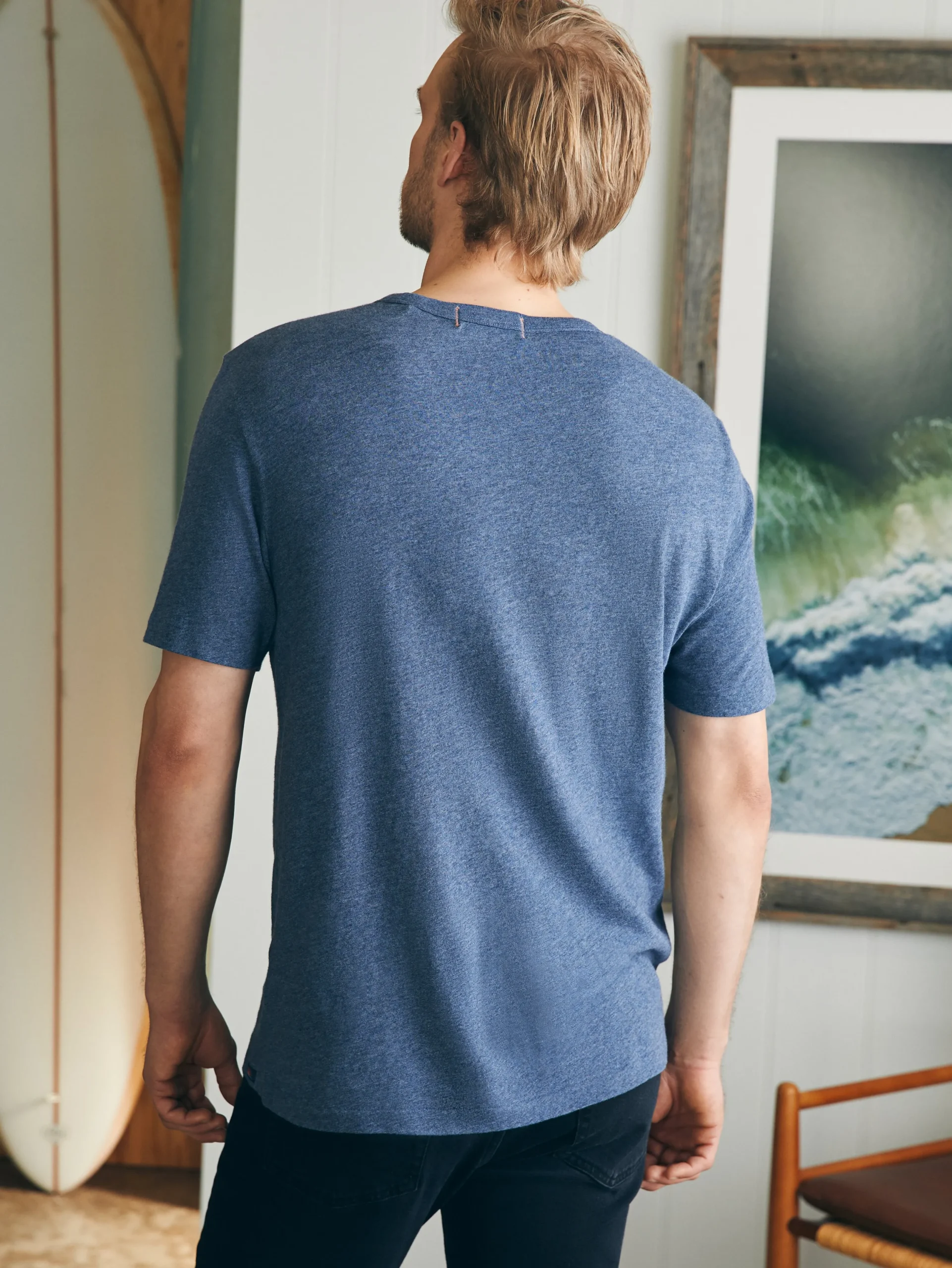 Faherty Brand T-Shirts & Henleys*Short-Sleeve Vintage Chambray Tee -