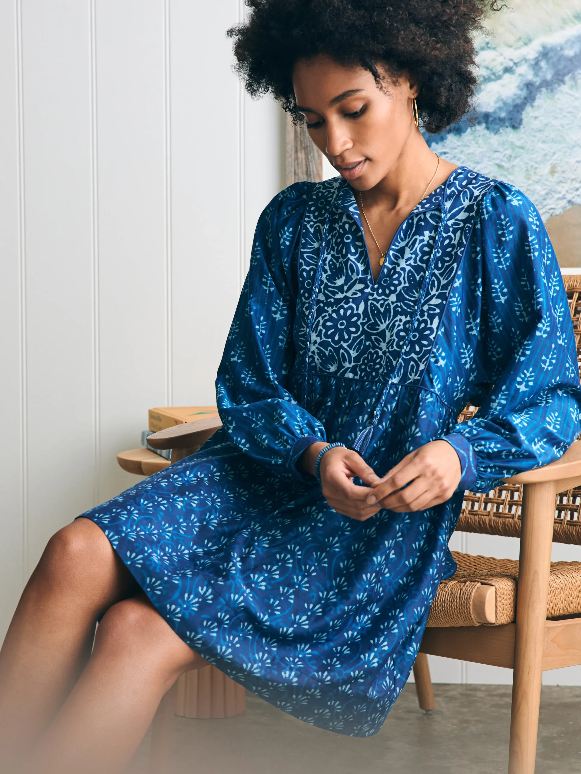 Women Faherty Brand Dresses*Silk Blend Solstice Mini Dress -