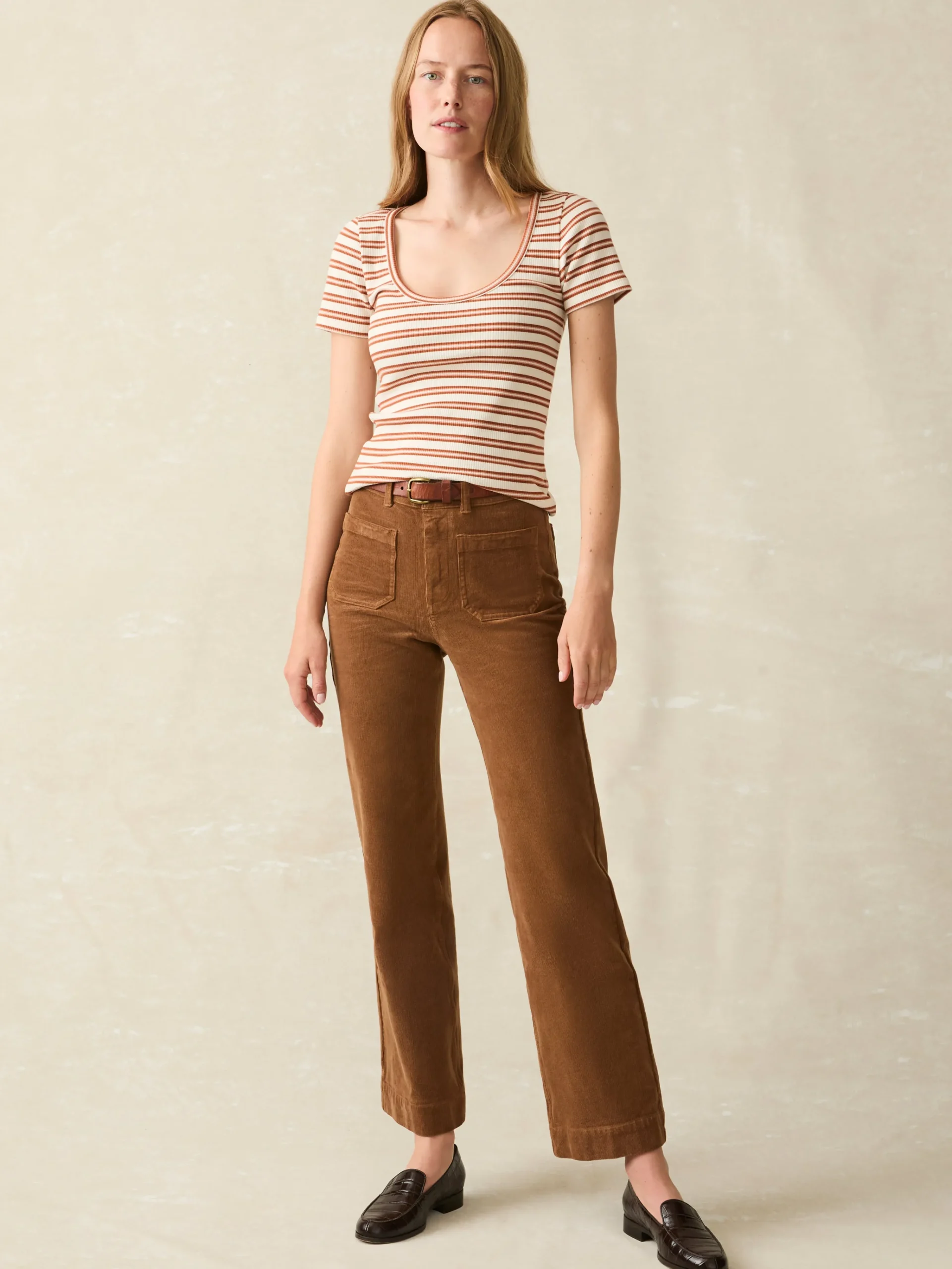 Women Faherty Brand Pants*Softstretch Cord Patch Pocket Pant -