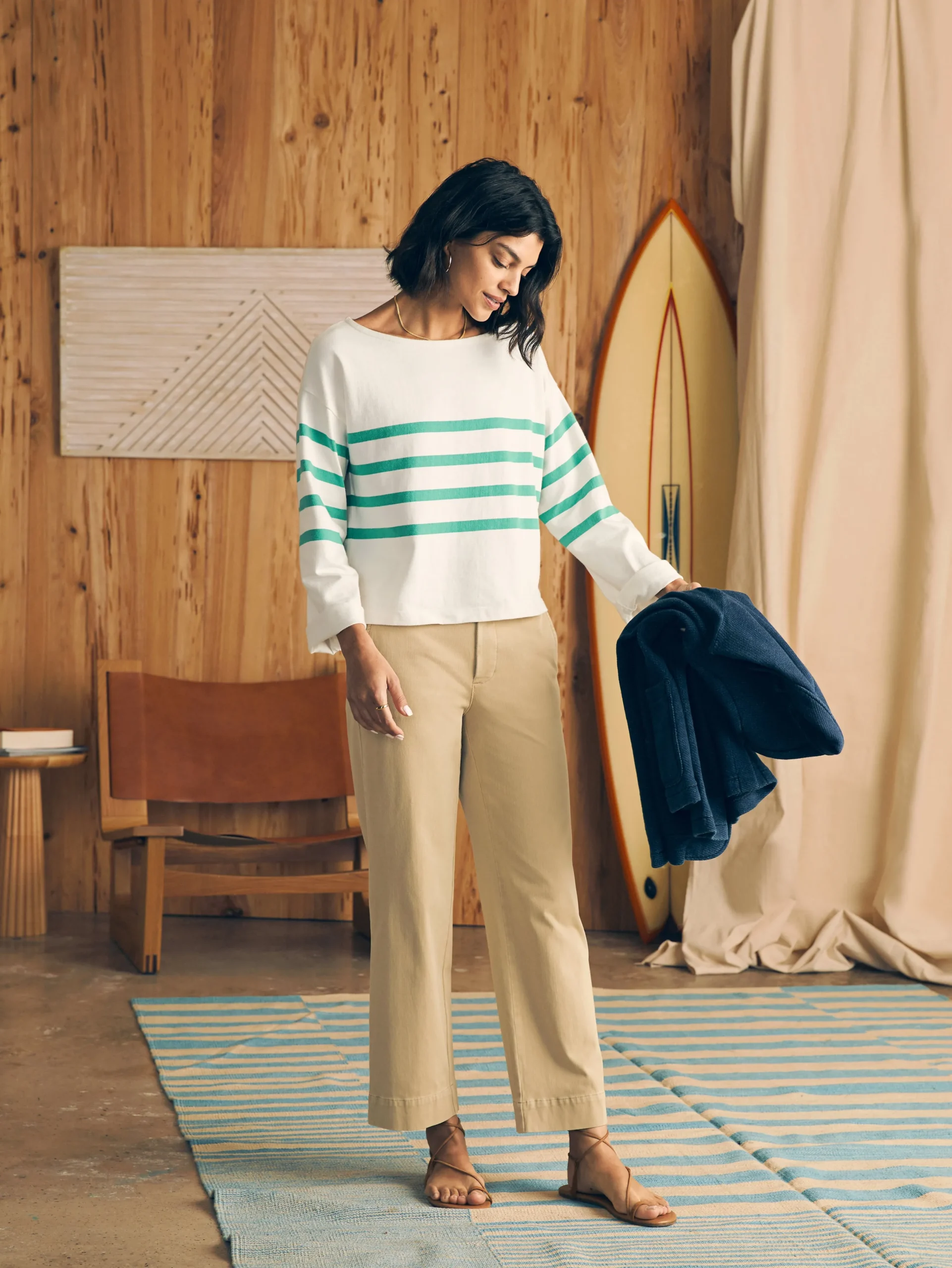Women Faherty Brand T-Shirts*Sport Jersey Long-Sleeve Tee -