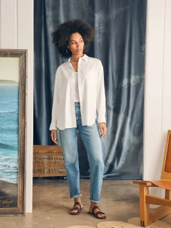 Women Faherty Brand Shirts & Tops*Stretch Oxford Relaxed Shirt -