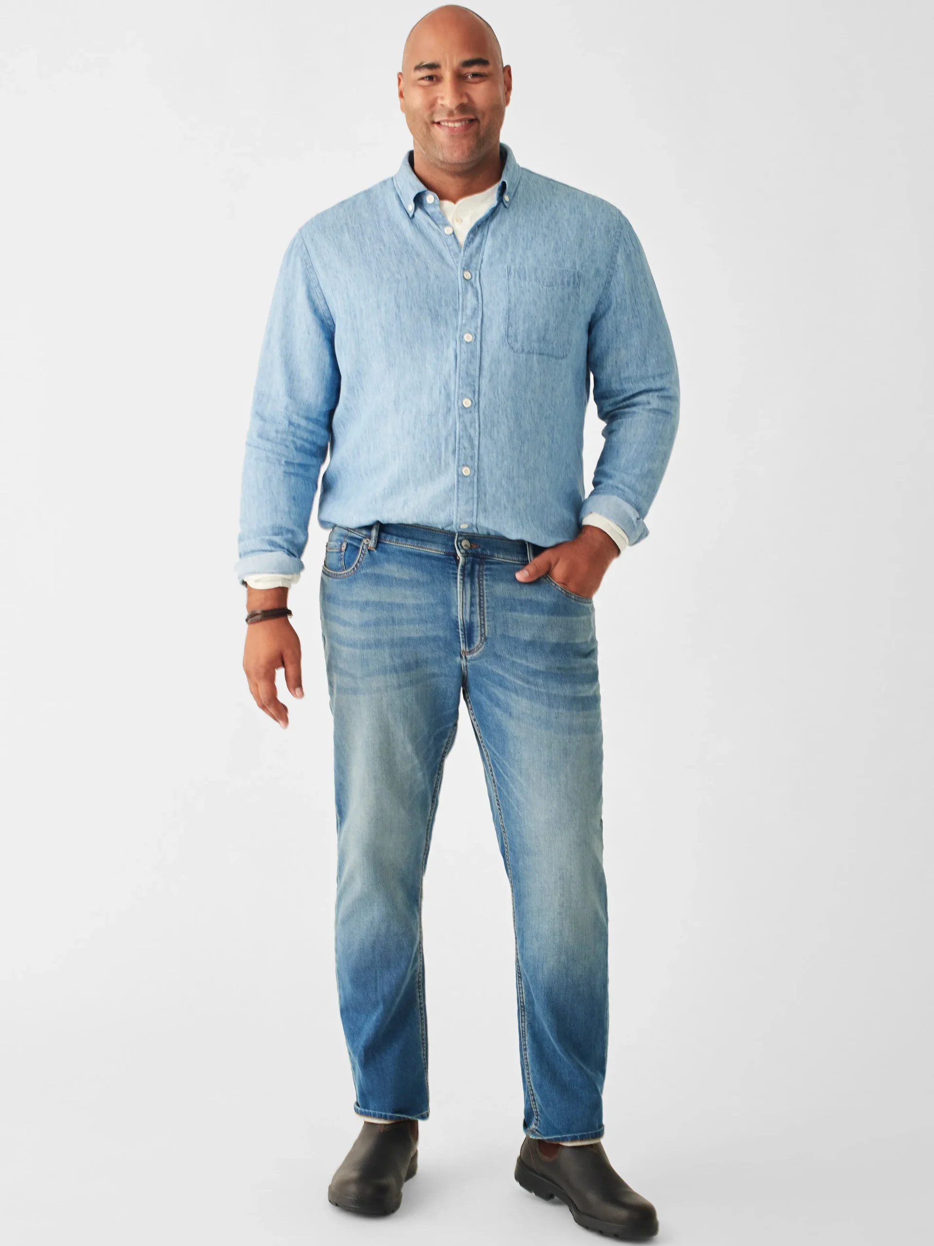 Faherty Brand Pants*Stretch Terry Indigo 5-Pocket Pant (32" Inseam) -