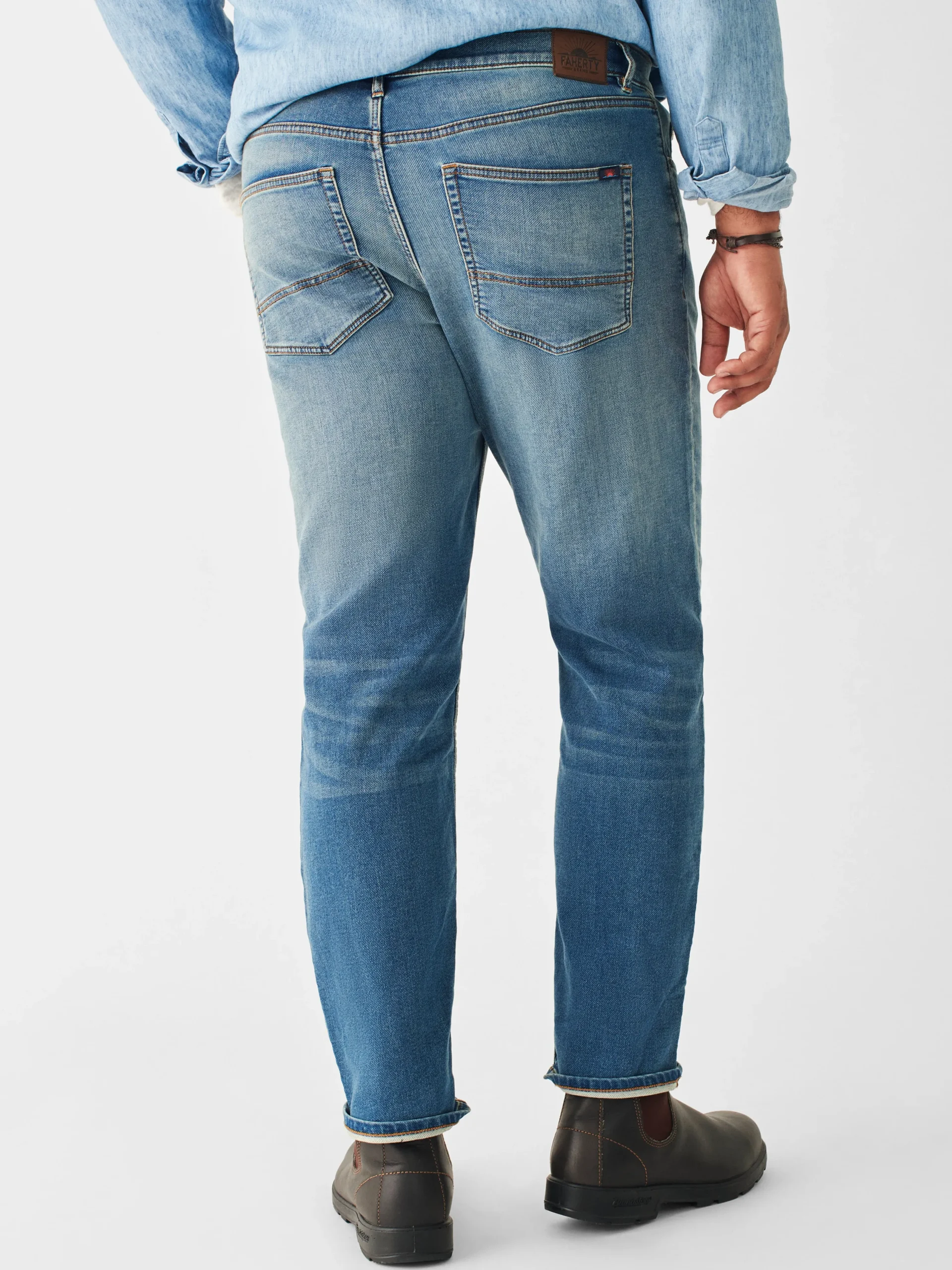 Faherty Brand Pants*Stretch Terry Indigo 5-Pocket Pant (32" Inseam) -
