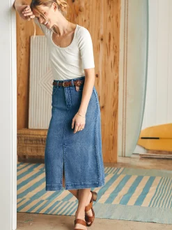 Women Faherty Brand Shorts & Skirts*Stretch Terry Midi Skirt -