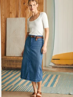 Women Faherty Brand Shorts & Skirts*Stretch Terry Midi Skirt -