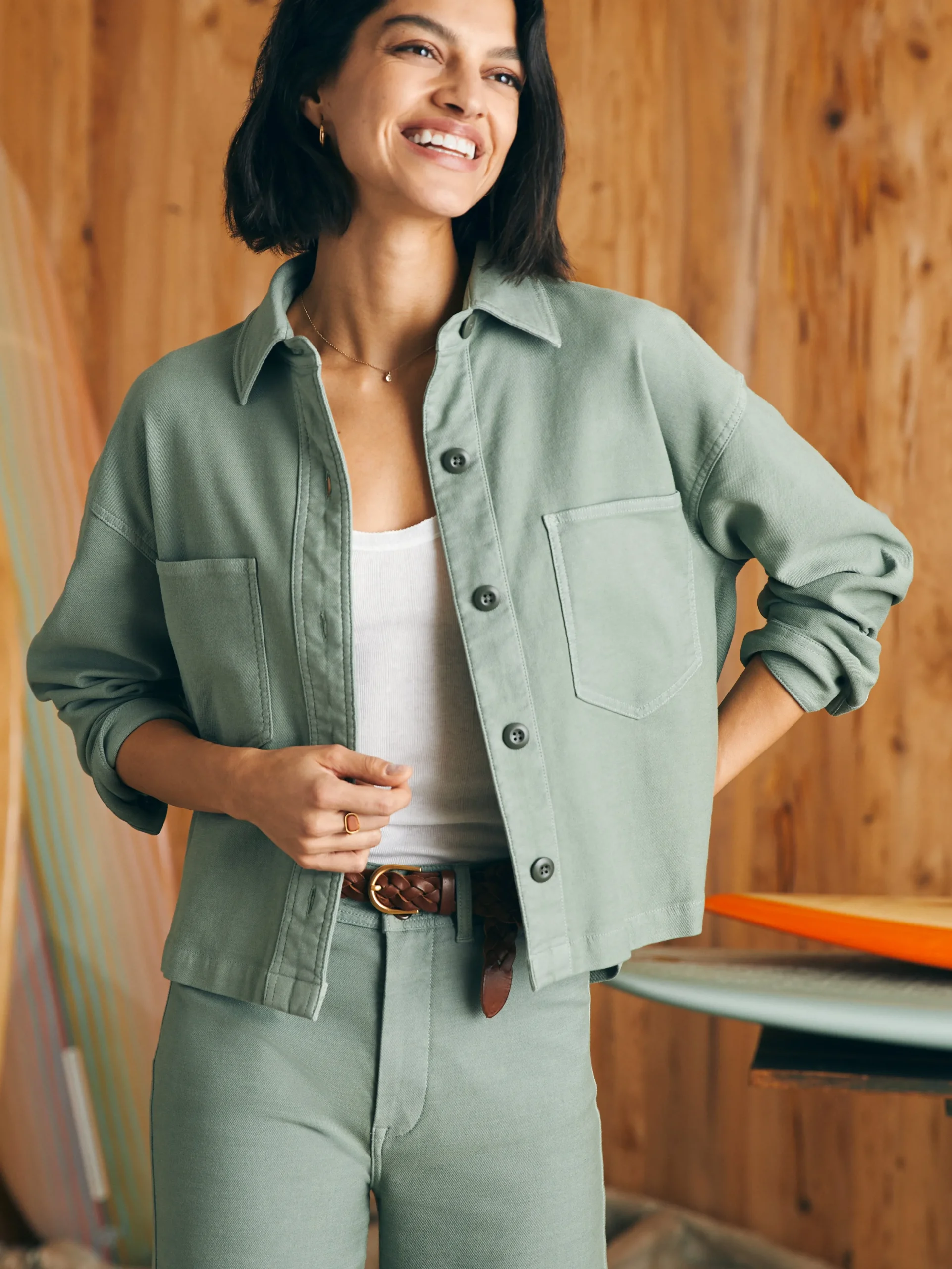 Women Faherty Brand Blazers & Outerwear*Stretch Terry Overshirt -