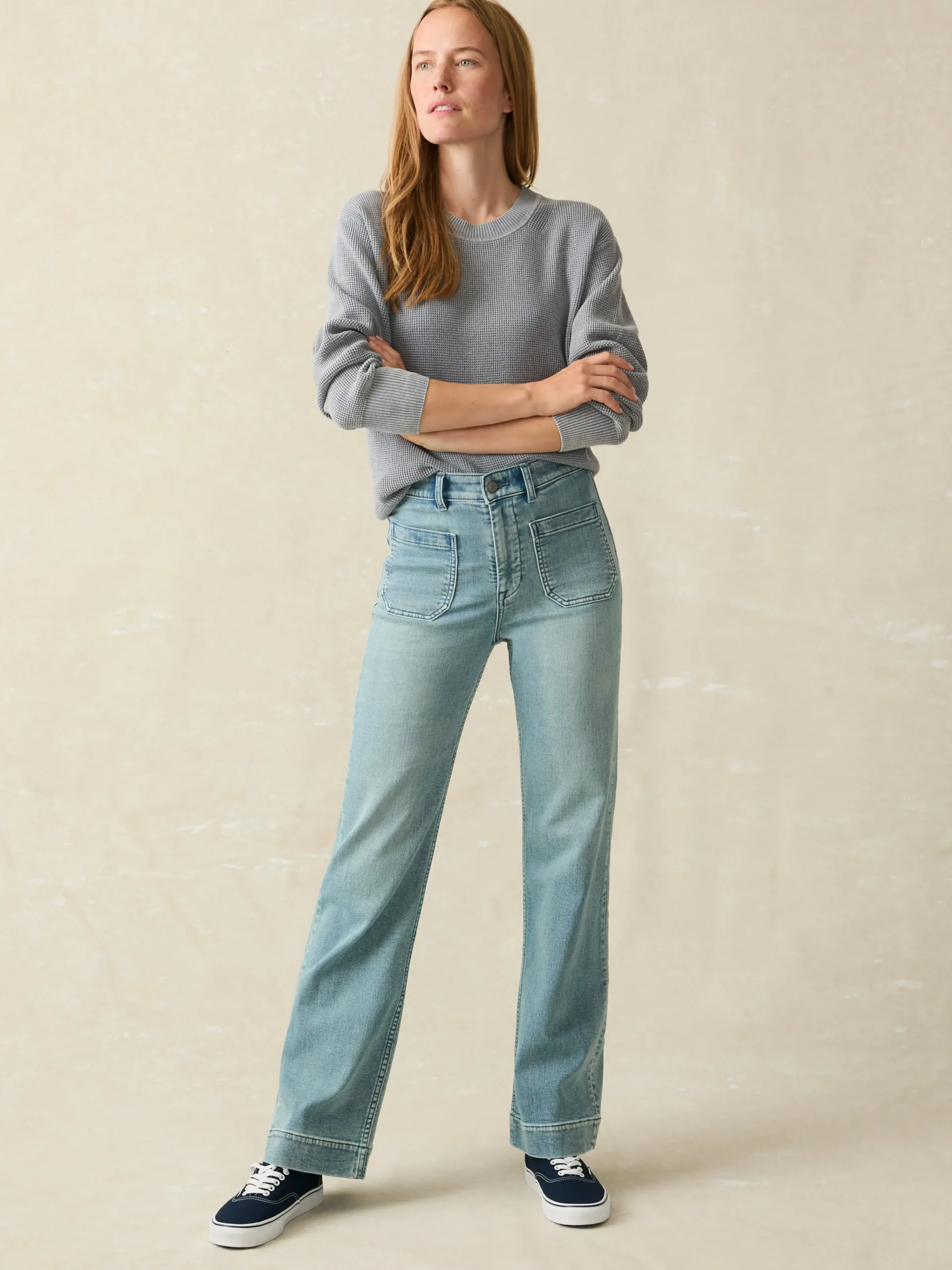 Women Faherty Brand Pants*Stretch Terry Patch Pocket Pant -