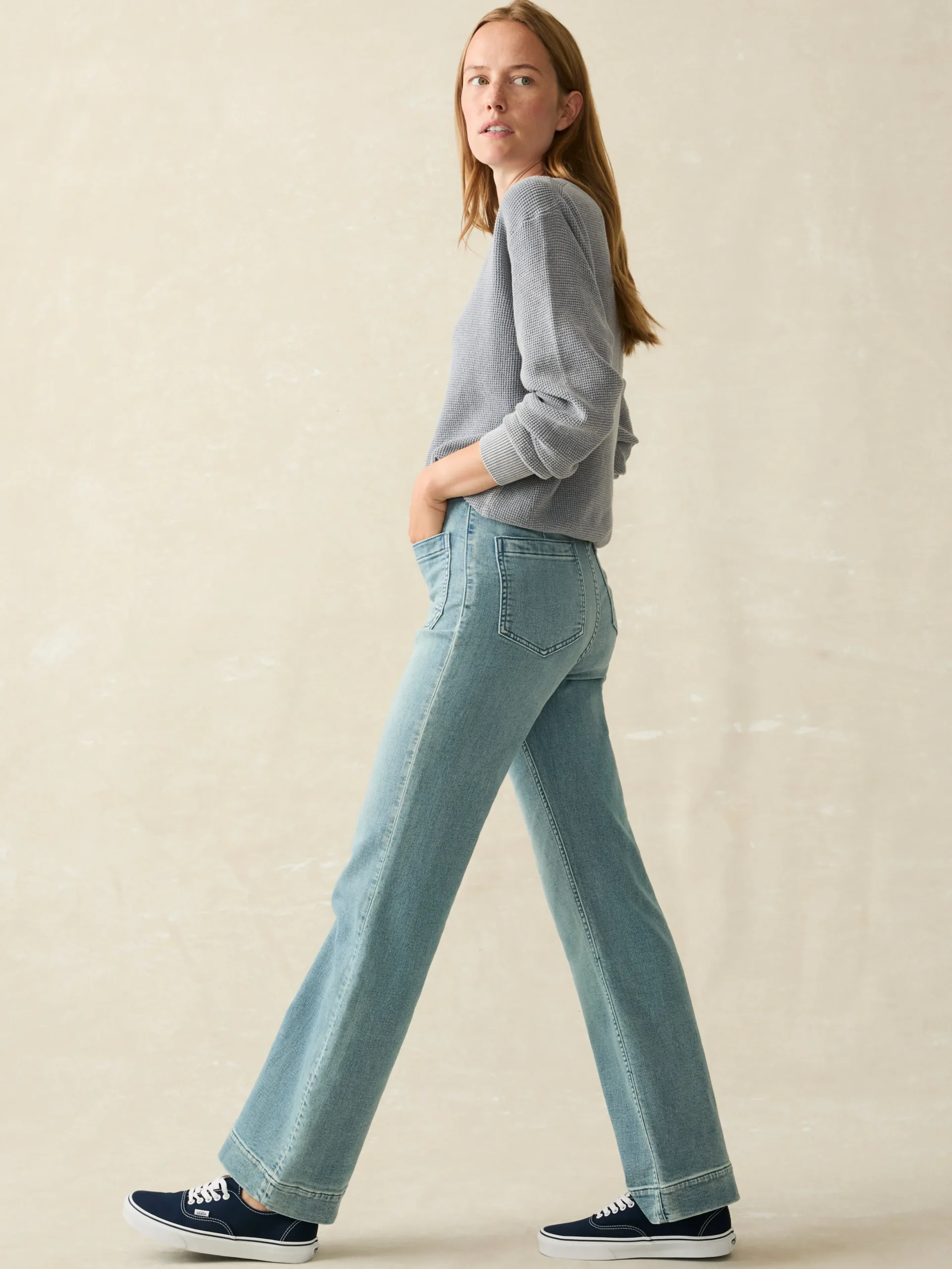 Women Faherty Brand Pants*Stretch Terry Patch Pocket Pant -