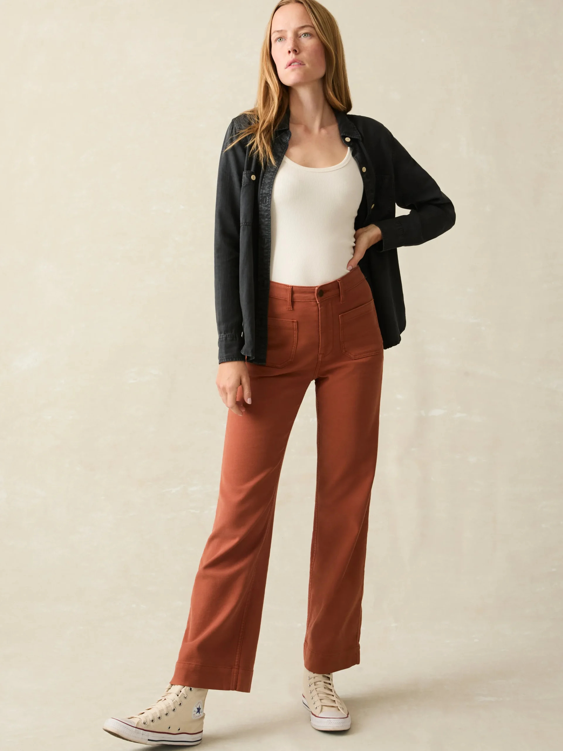 Women Faherty Brand Pants*Stretch Terry Patch Pocket Pant -