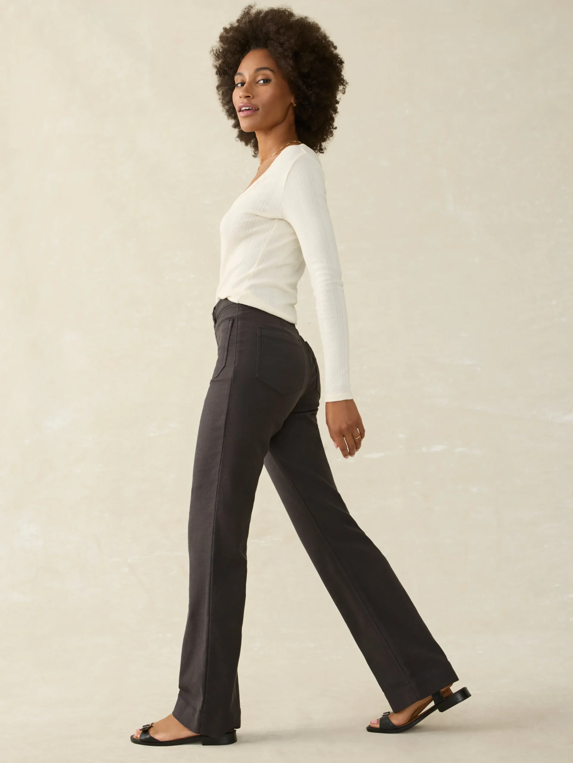Women Faherty Brand Pants*Stretch Terry Patch Pocket Pant -