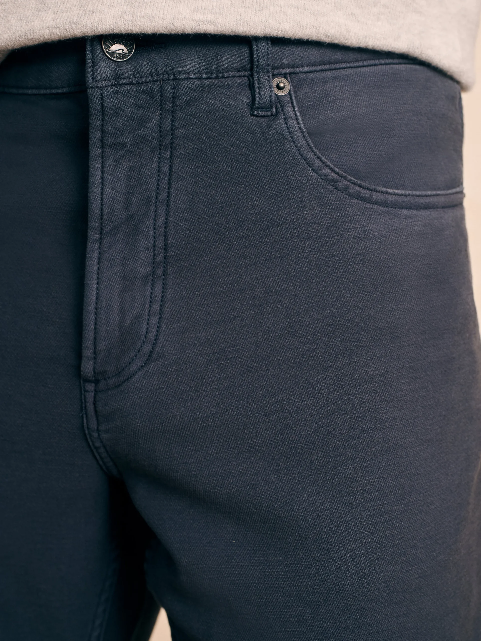 Faherty Brand Pants*Stretch Terry 5-Pocket Athletic Fit Pant -