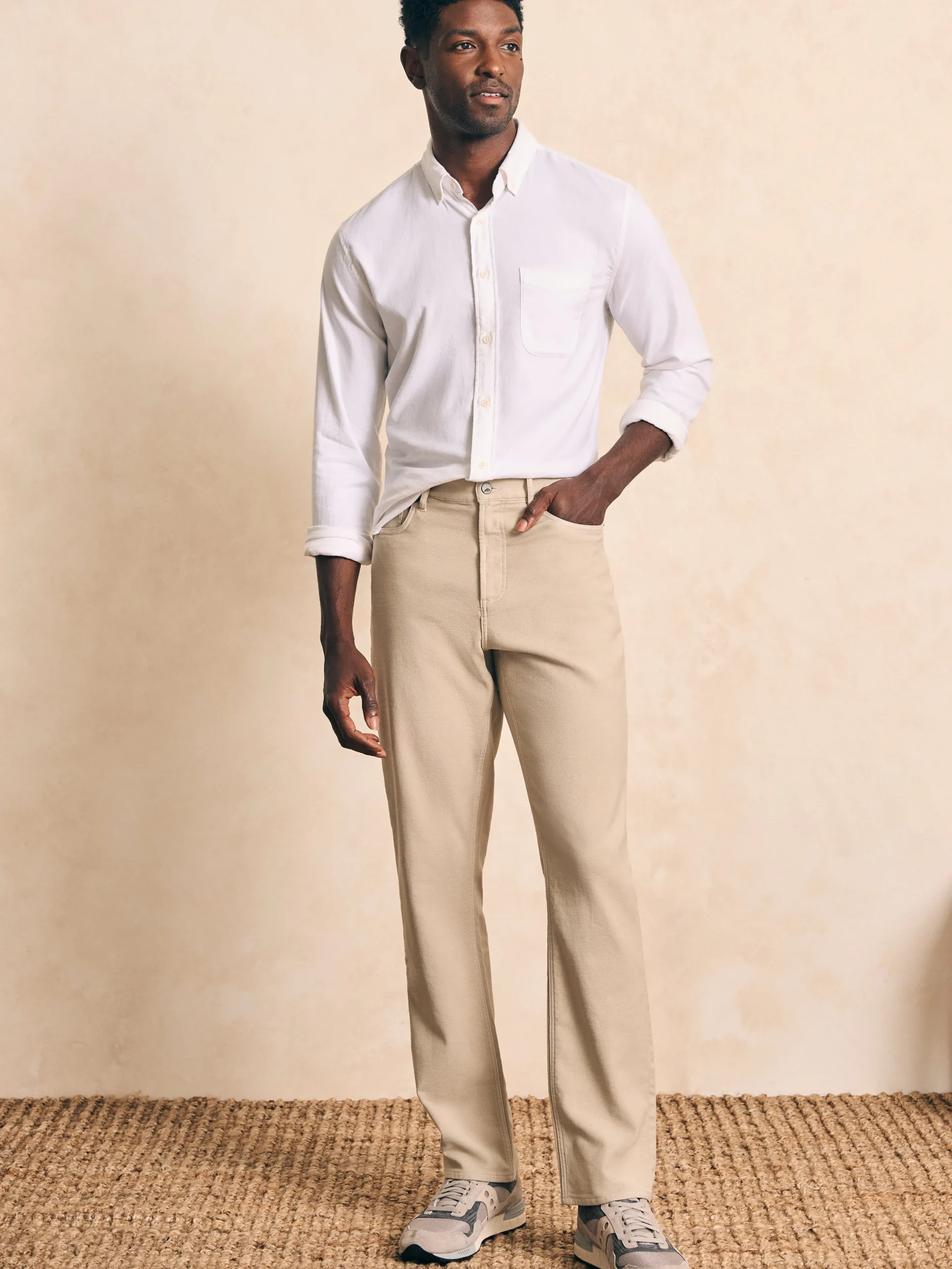 Faherty Brand Pants*Stretch Terry 5-Pocket Athletic Fit Pant -