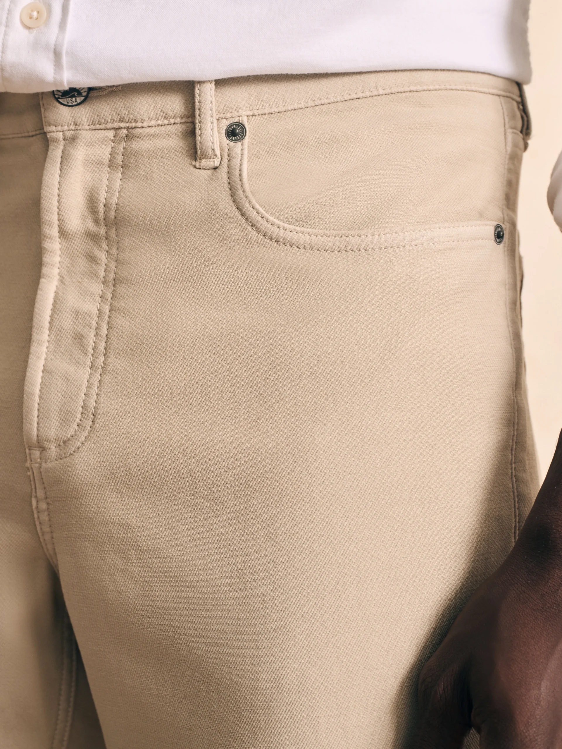 Faherty Brand Pants*Stretch Terry 5-Pocket Athletic Fit Pant -