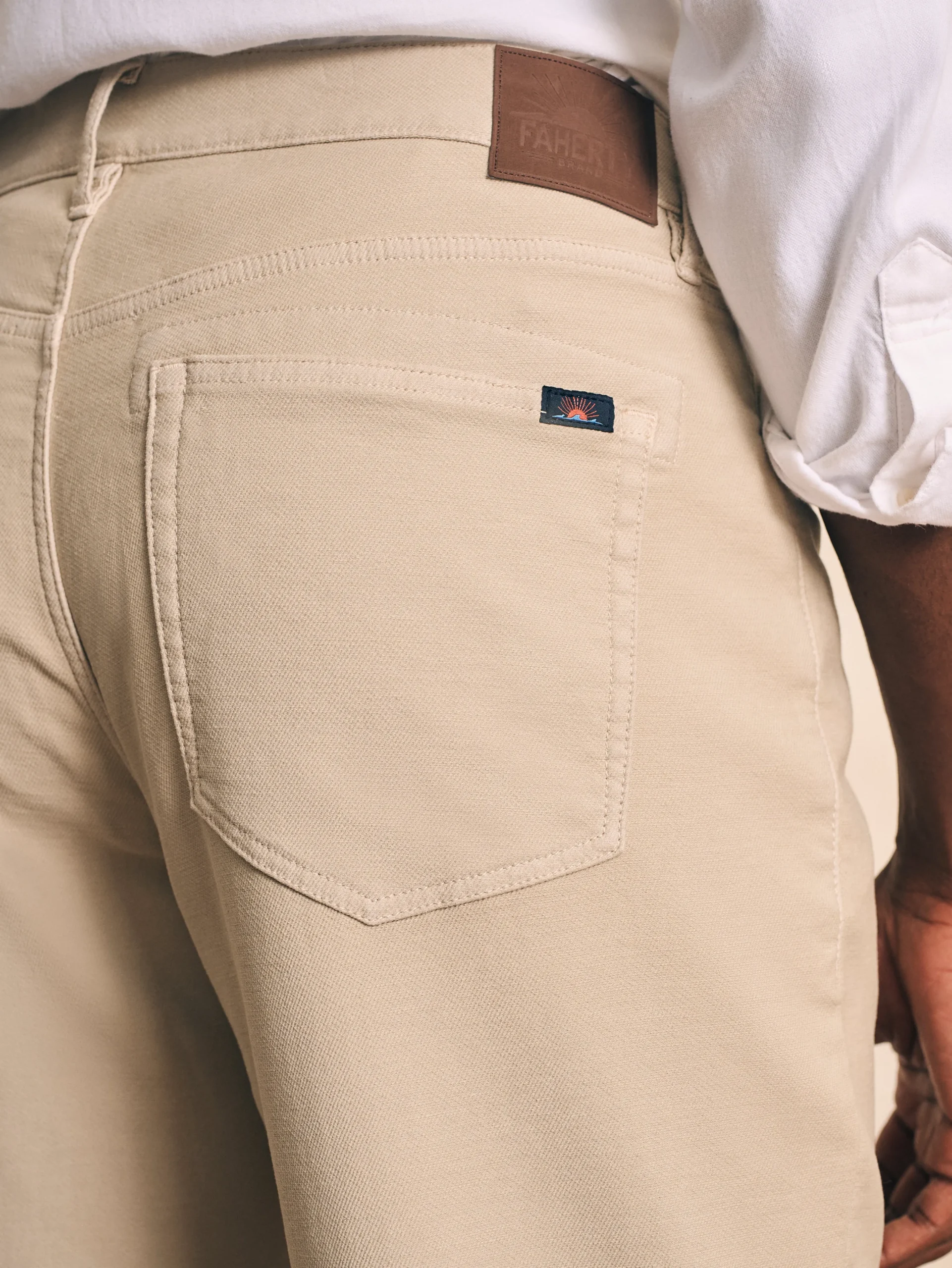 Faherty Brand Pants*Stretch Terry 5-Pocket Athletic Fit Pant -