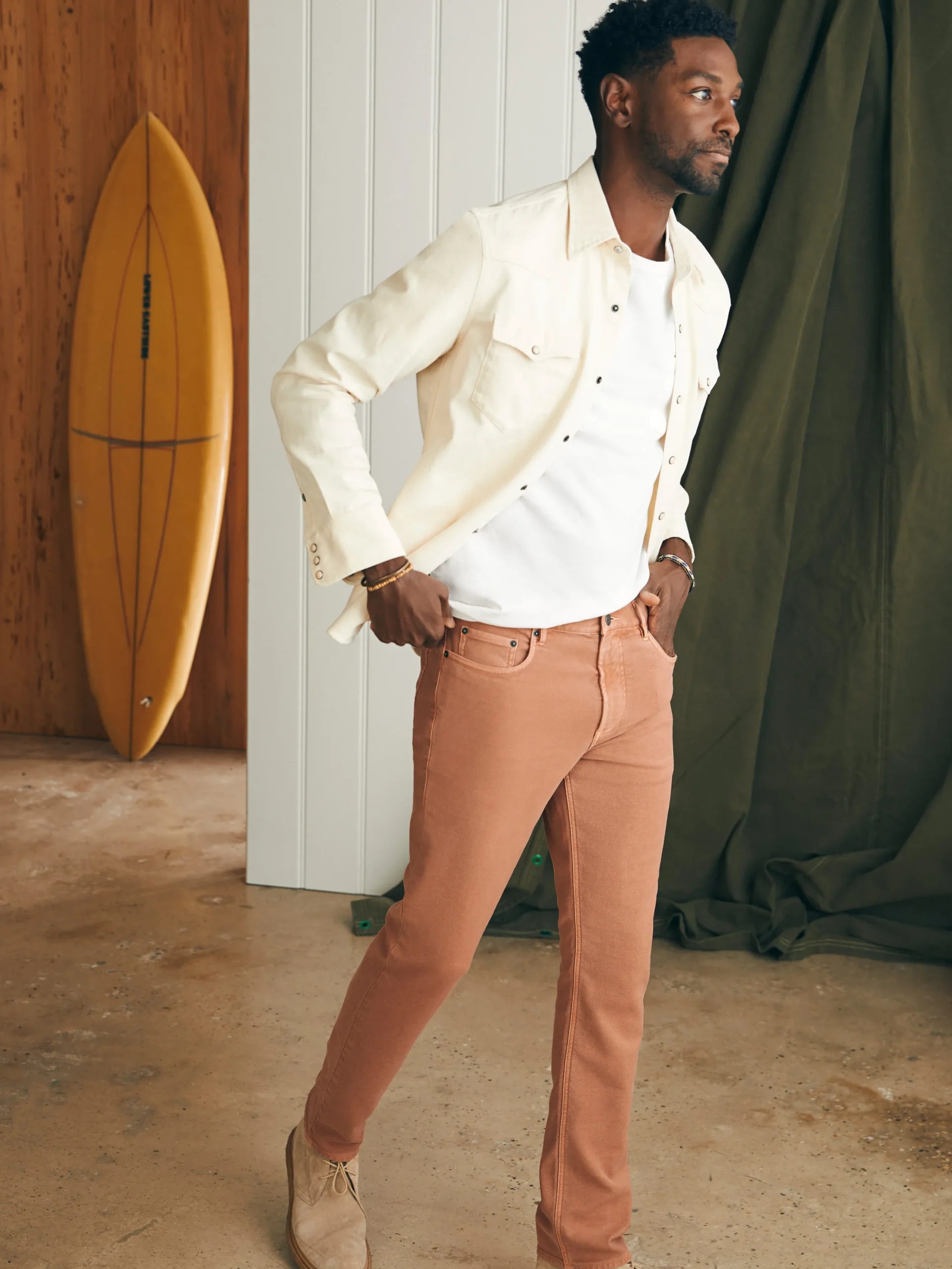 Faherty Brand Pants*Stretch Terry 5-Pocket Pant (32" Inseam) -