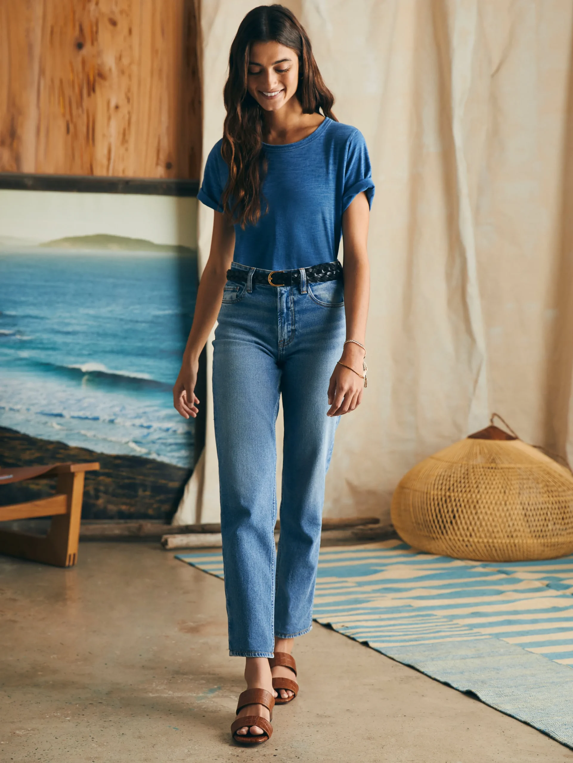 Women Faherty Brand T-Shirts*Sunwashed Crew Tee -