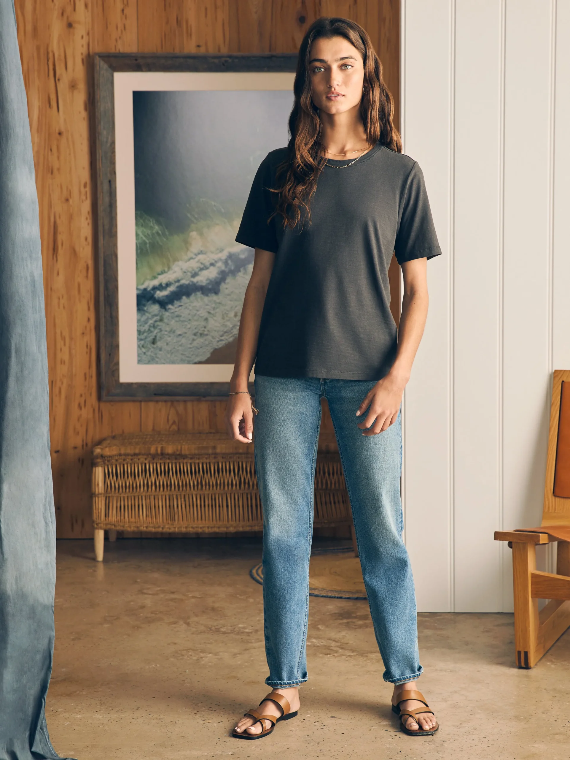 Women Faherty Brand T-Shirts*Sunwashed Crew Tee -