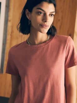 Women Faherty Brand T-Shirts*Sunwashed Cropped Crew Tee -