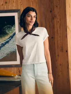 Women Faherty Brand T-Shirts*Sunwashed Cropped Crew Tee -