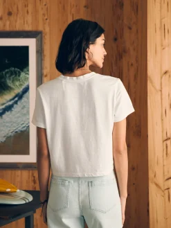 Women Faherty Brand T-Shirts*Sunwashed Cropped Crew Tee -