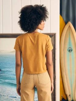 Women Faherty Brand T-Shirts*Sunwashed Cropped Crew Tee -