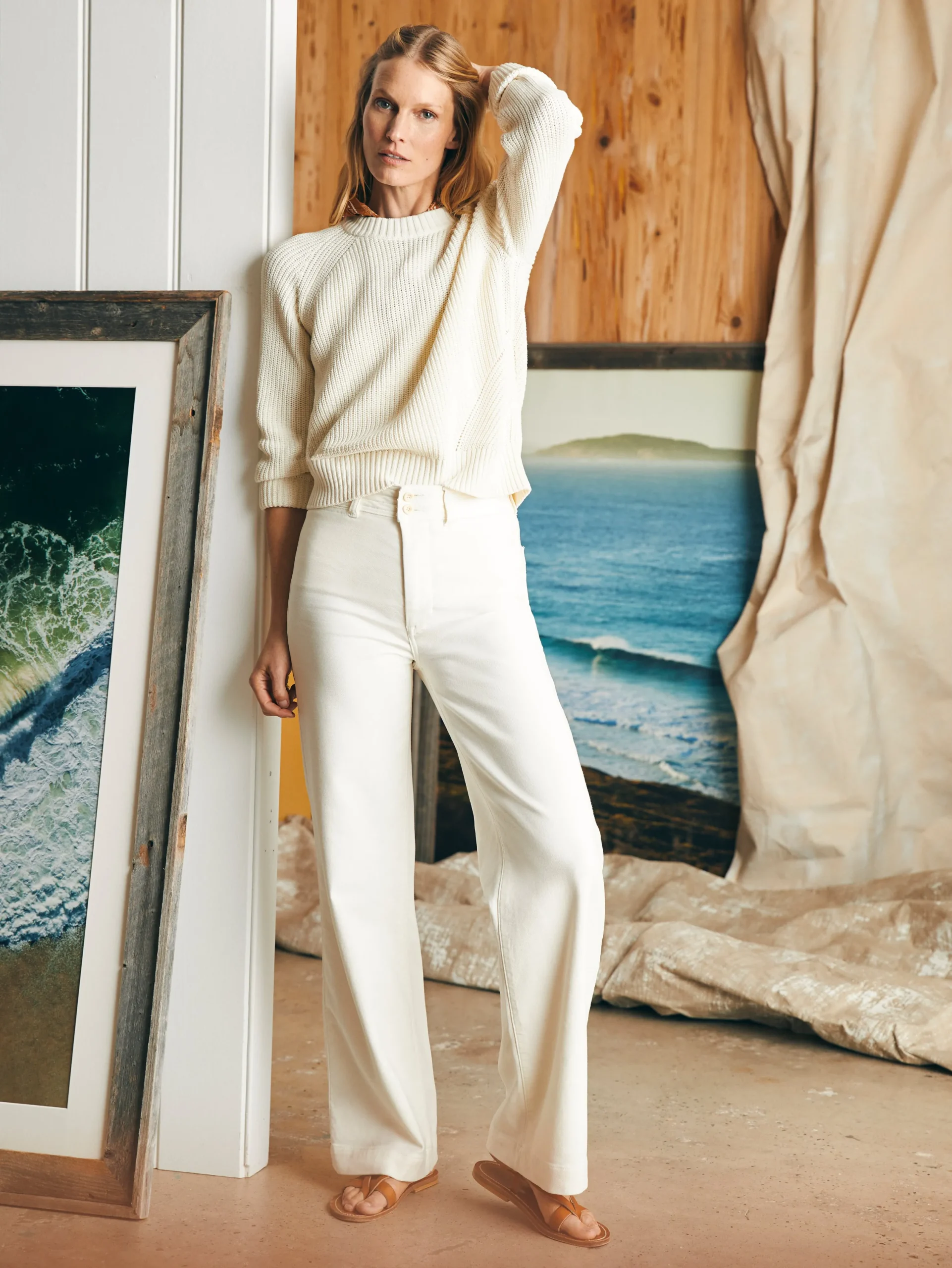 Women Faherty Brand Sweaters*Sunwashed Fisherman Crew Sweater -