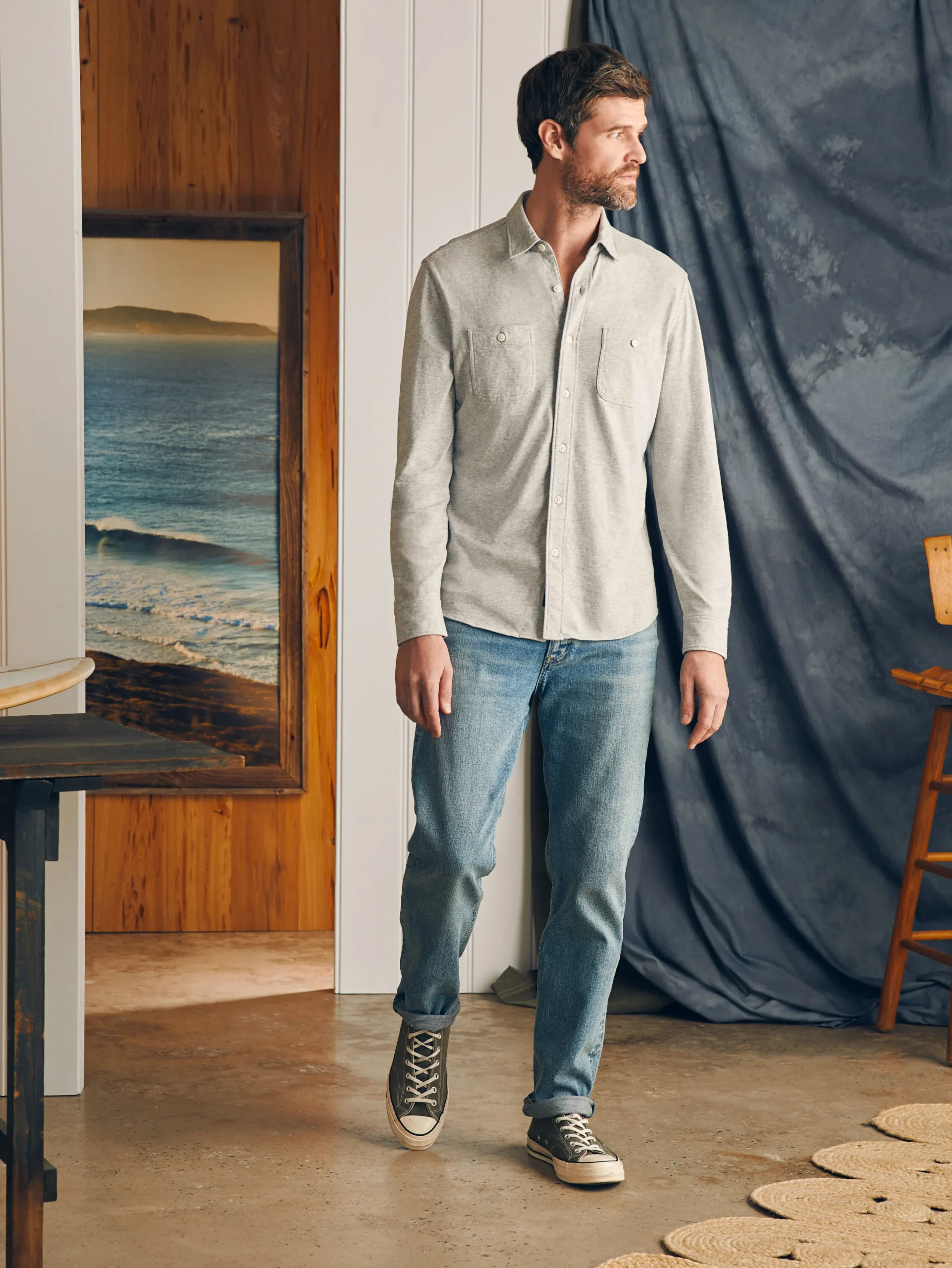 Faherty Brand Shirts*Sunwashed Knit Shirt -