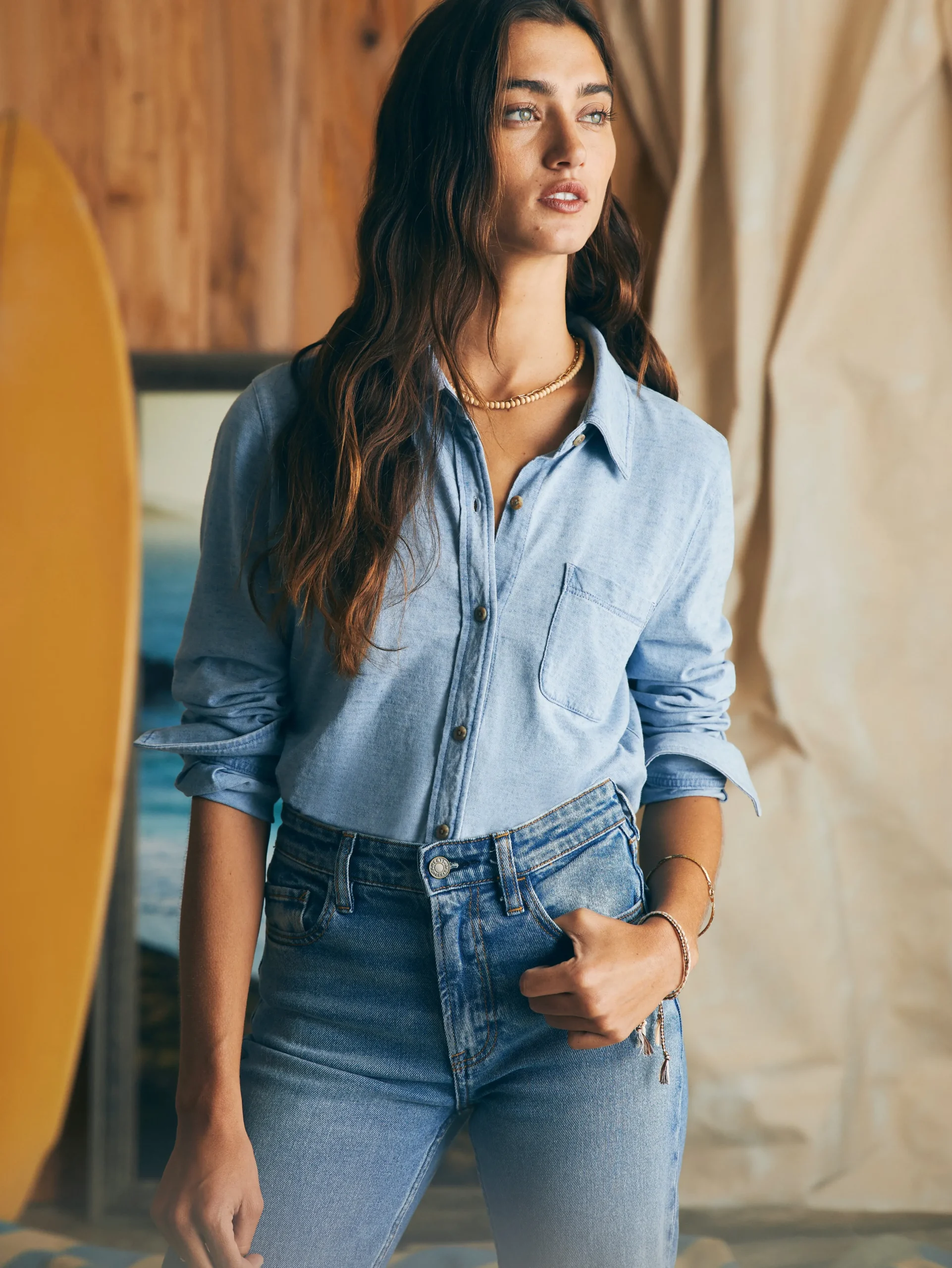 Women Faherty Brand Shirts & Tops*Sunwashed Knit Shirt -