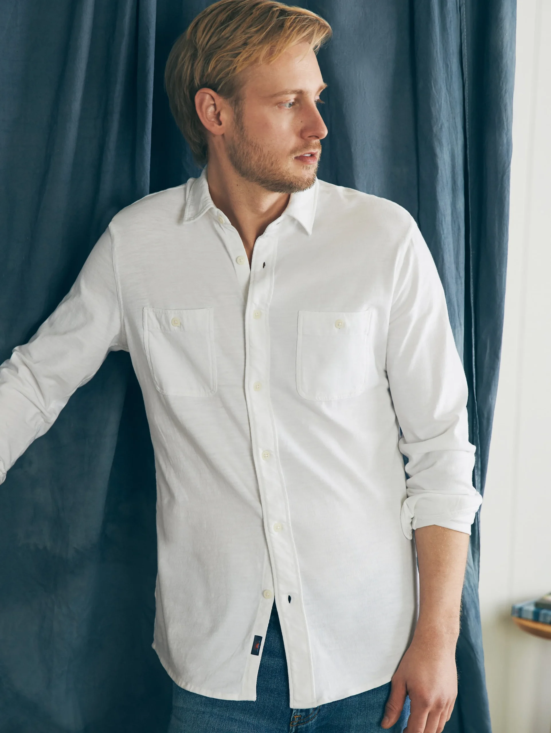 Faherty Brand Shirts*Sunwashed Knit Shirt -