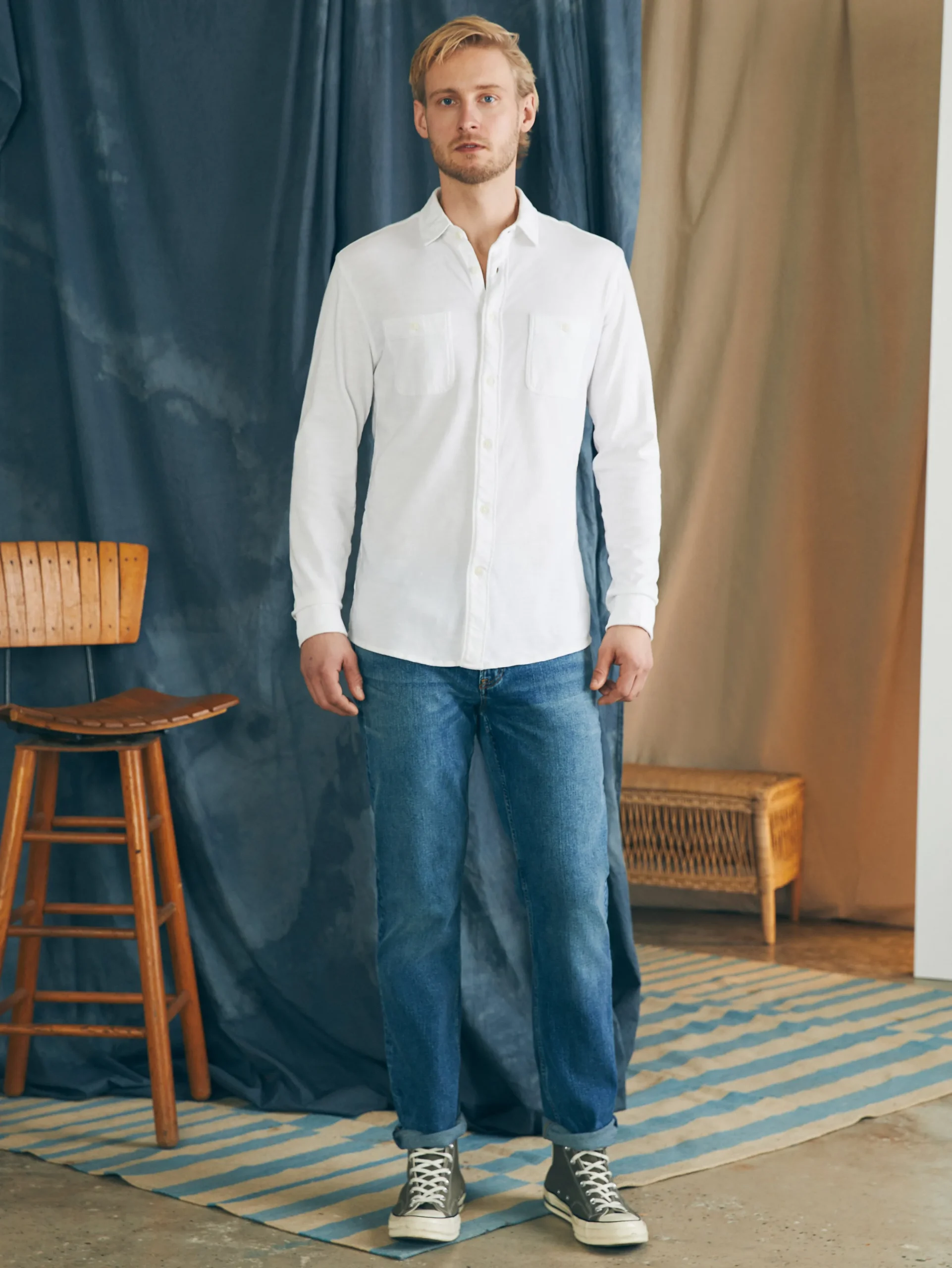 Faherty Brand Shirts*Sunwashed Knit Shirt -
