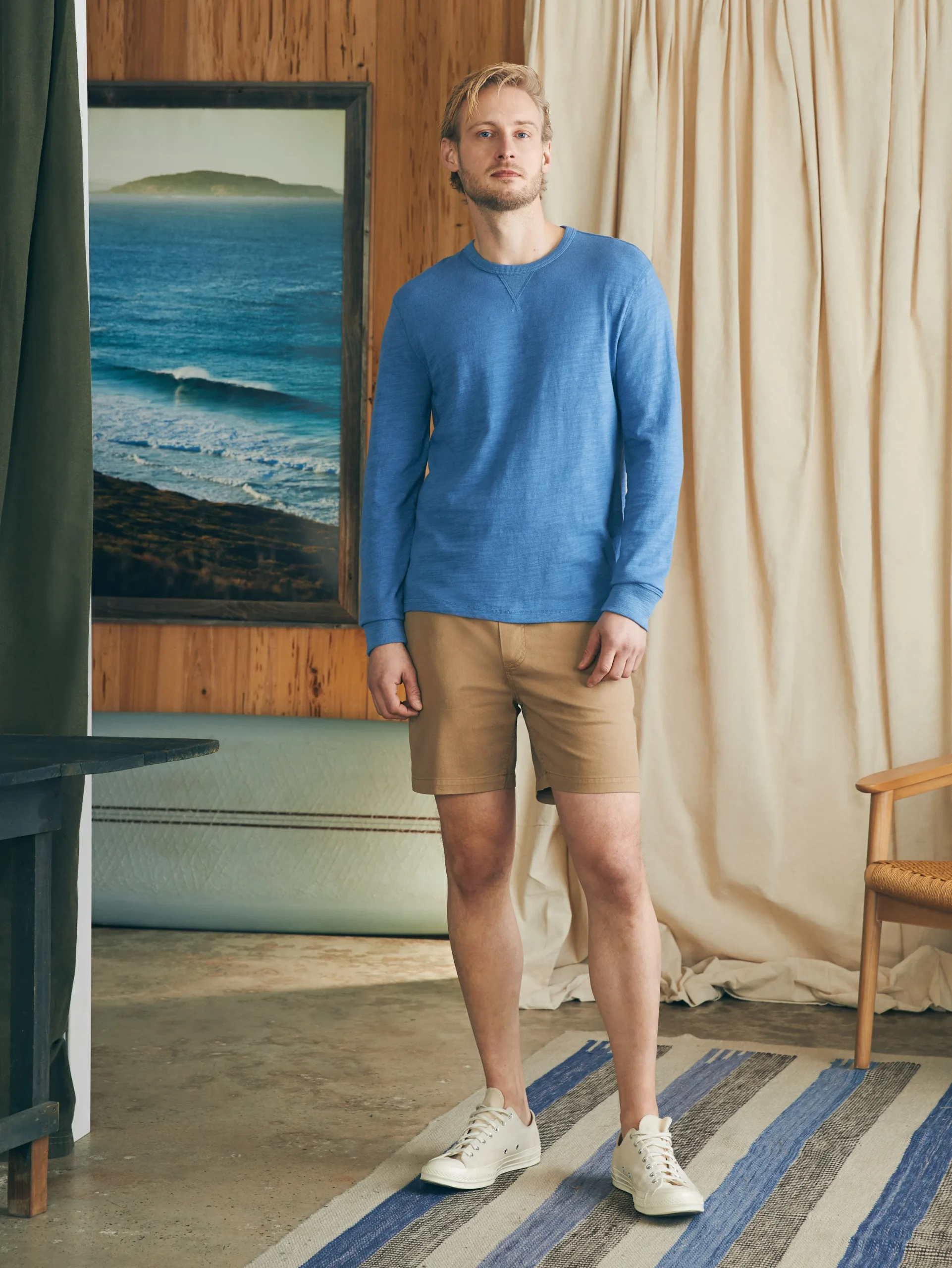 Faherty Brand T-Shirts & Henleys|Lounge*Sunwashed Slub Crew -